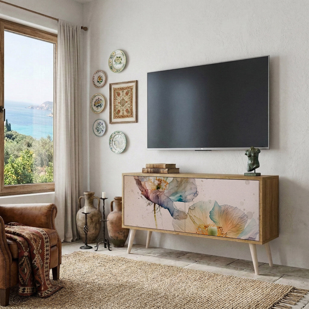 SOFTEN POPPY Compact 2-Door TV Cabinet