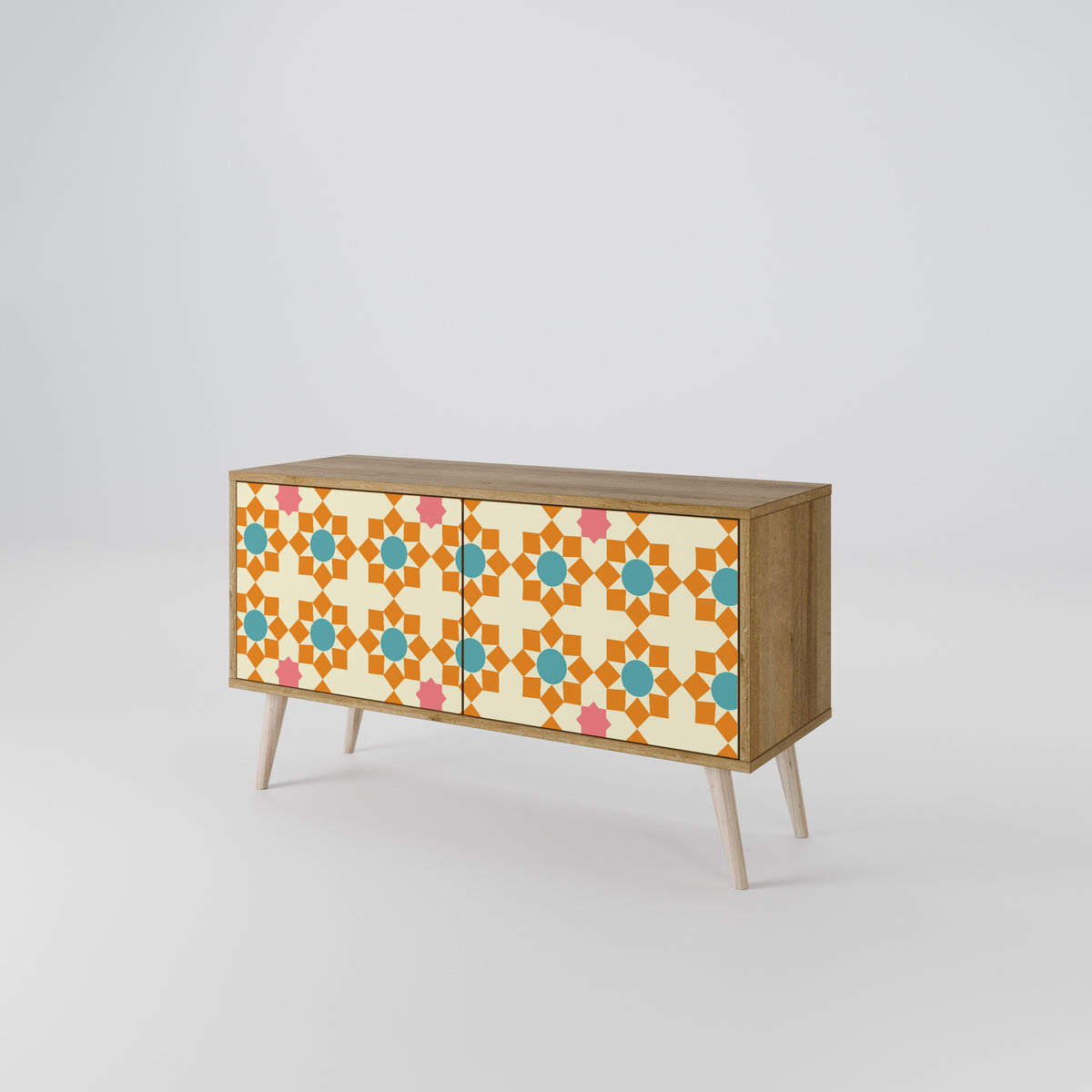 FLORAL DECOR Compact 2-Door TV Cabinet