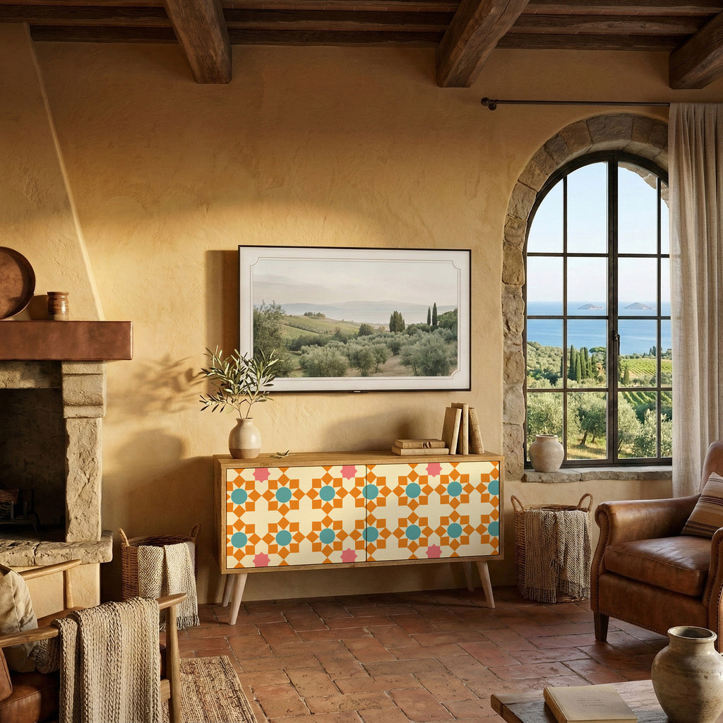 FLORAL DECOR Συμπαγές έπιπλο τηλεόρασης 2-θυρών