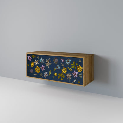 FLOWERS ON NAVY BLUE Συμπαγές έπιπλο τηλεόρασης 2-θυρών