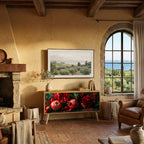 DAHLIAS AND POMEGRANATES Compact 2-Door TV Cabinet