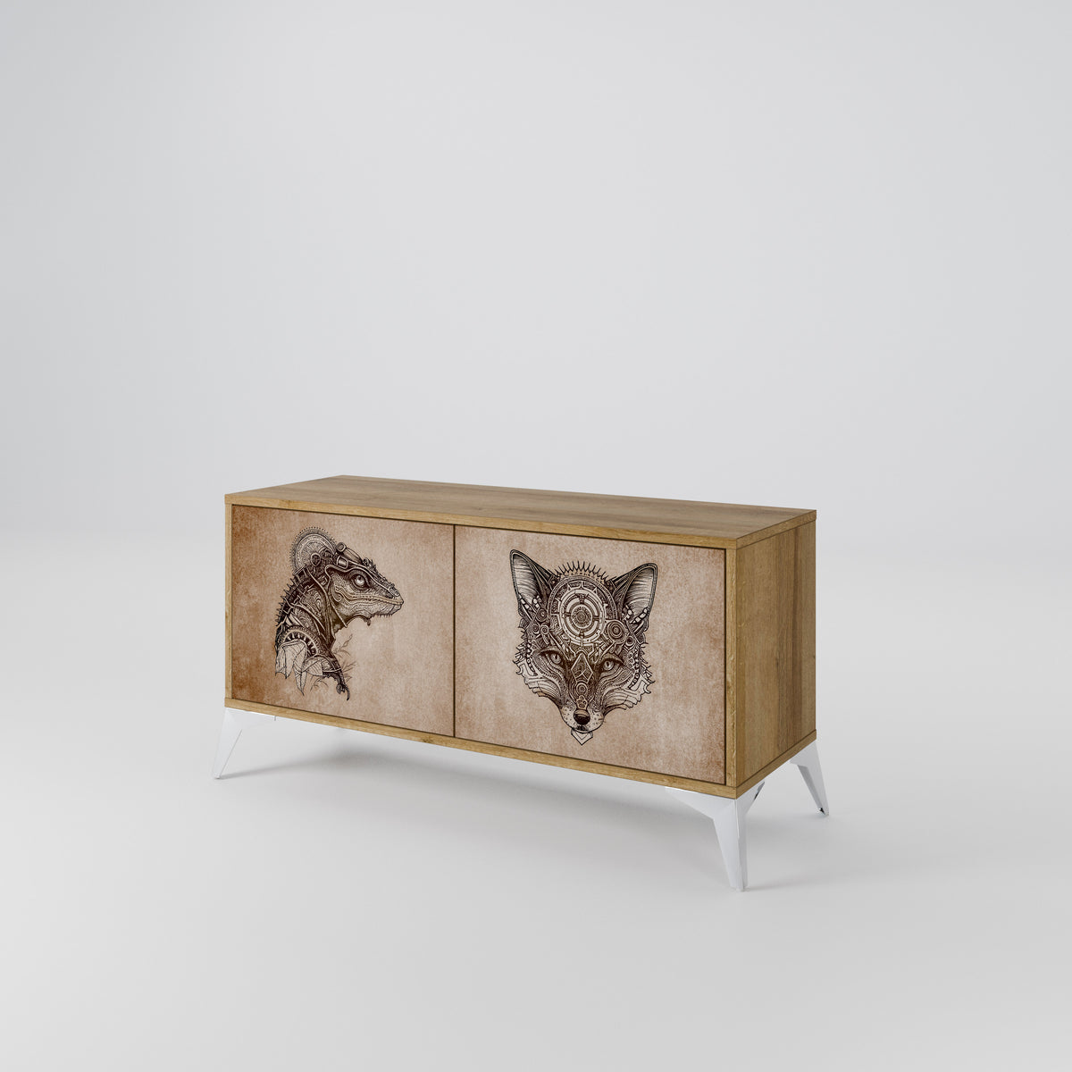 STEAMPUNK CLAN Compact 2-Door TV Cabinet