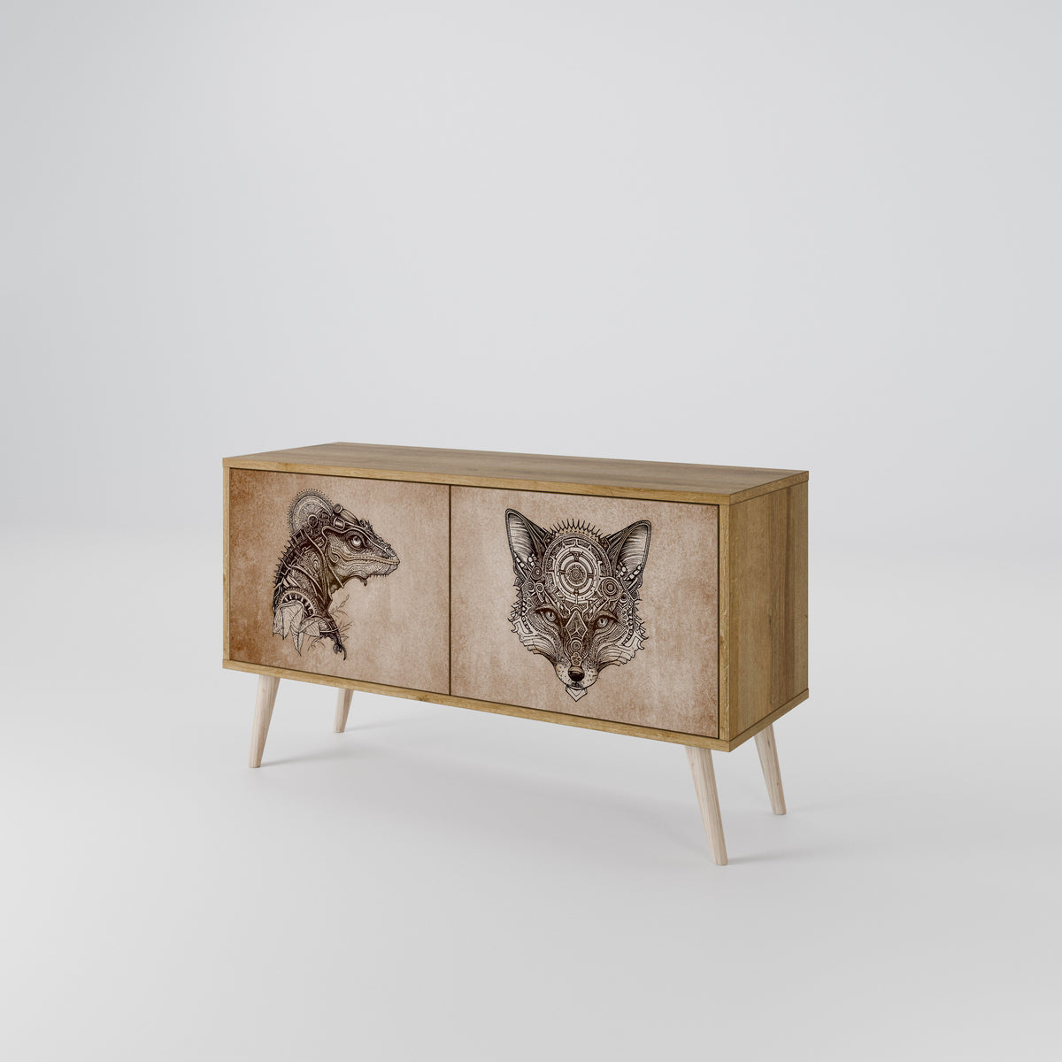 STEAMPUNK CLAN Compact 2-Door TV Cabinet