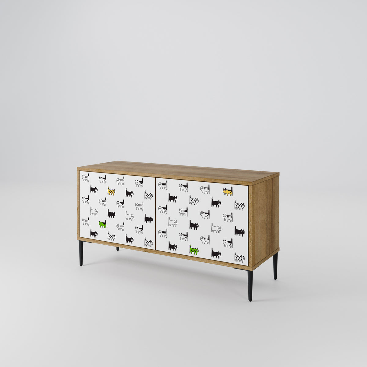 CATS COMPILATION Compact 2-Door TV Cabinet