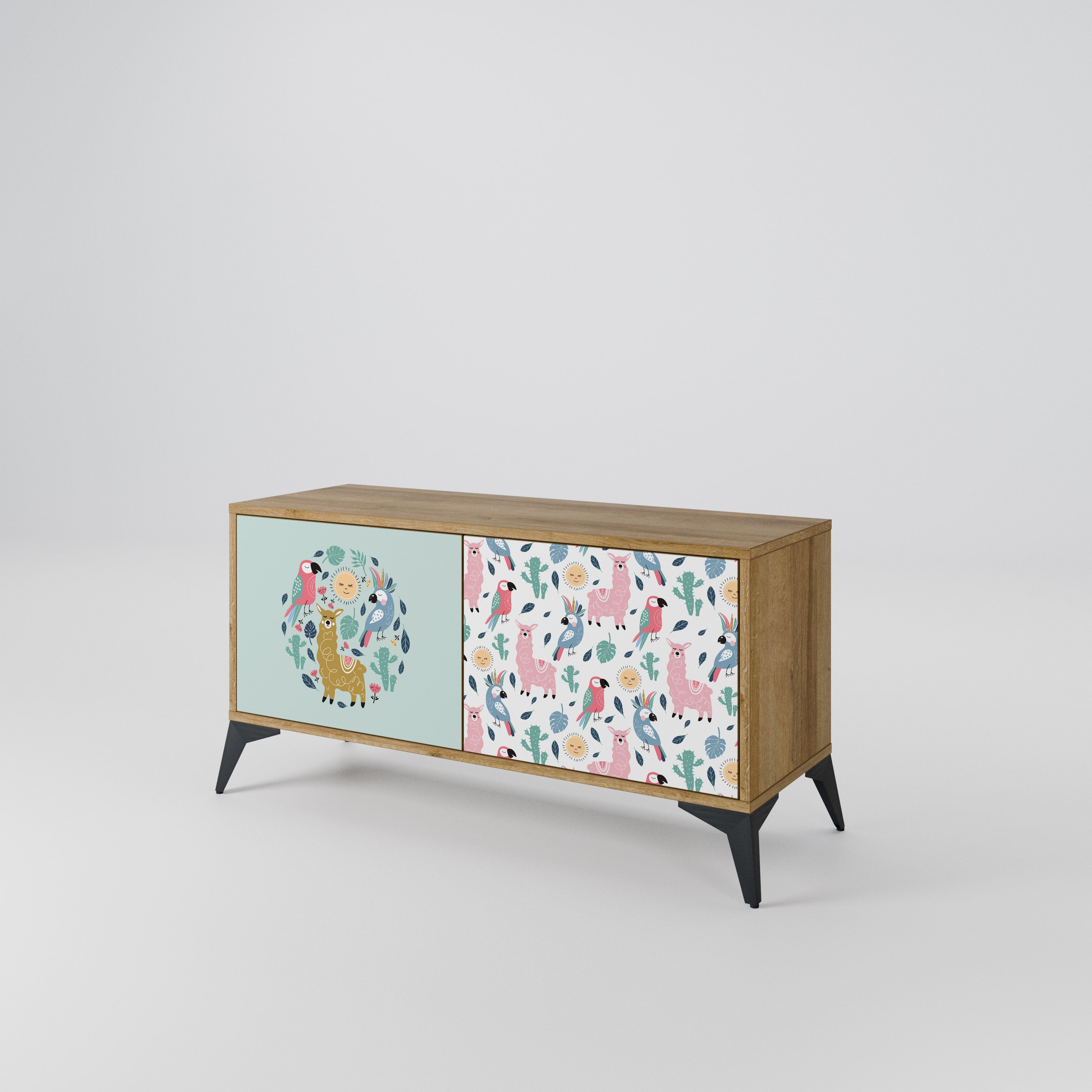 COLORFUL ALPACAS Compact 2-Door TV Cabinet