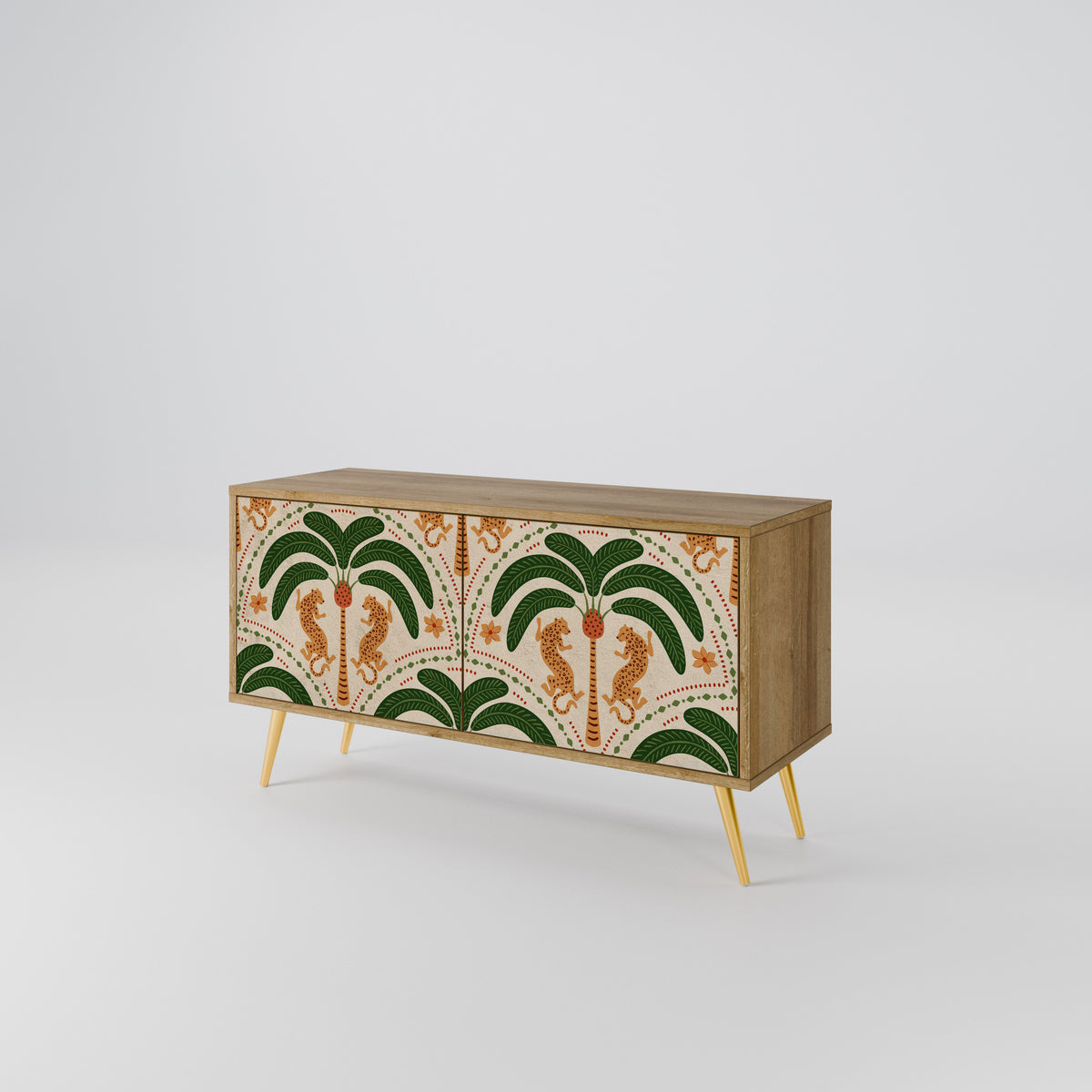 DANCING PREDATORS Compact 2-Door TV Cabinet
