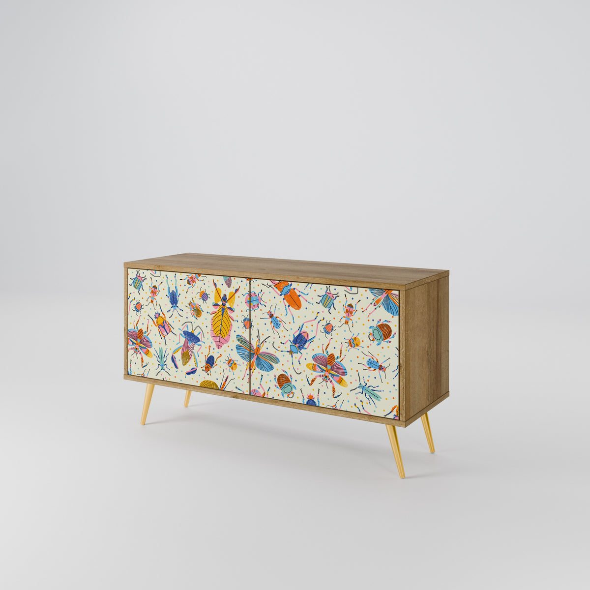 COLORFUL INSECTS Compact 2-Door TV Cabinet