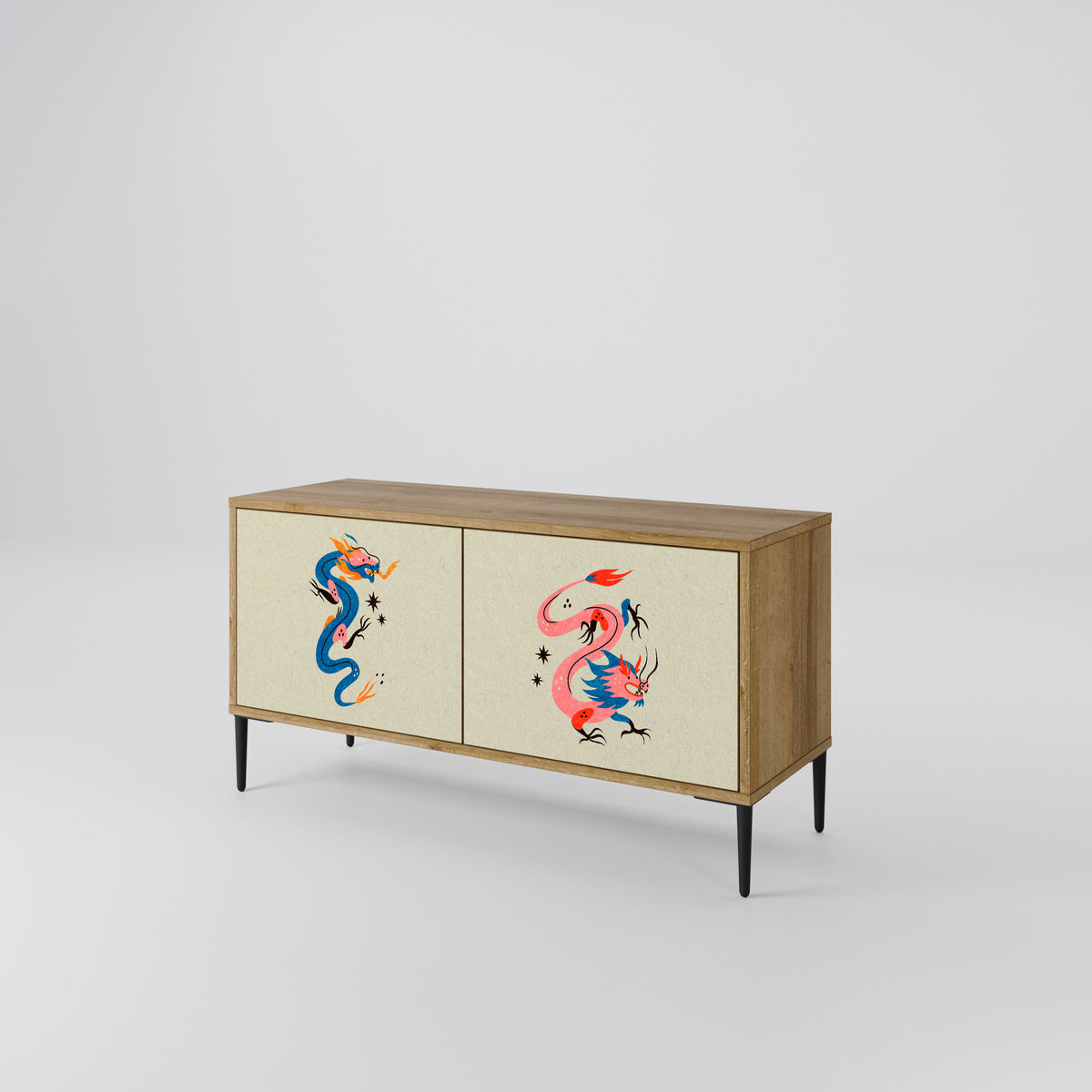 MYTHOLOGICAL CREATURES Compact 2-Door TV Cabinet