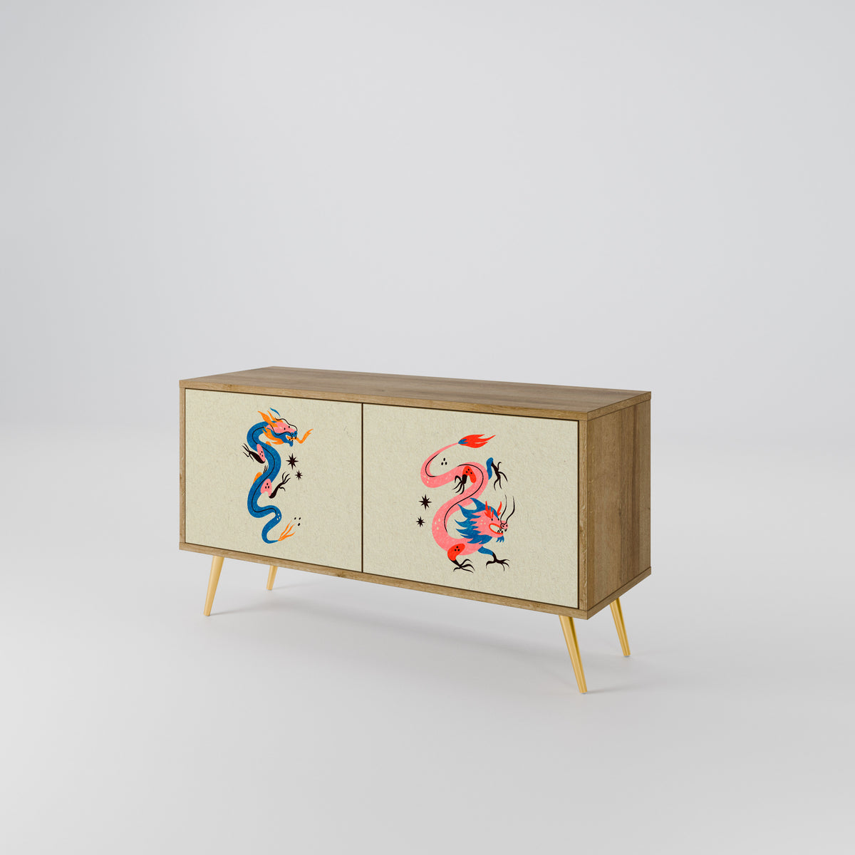 MYTHOLOGICAL CREATURES Compact 2-Door TV Cabinet