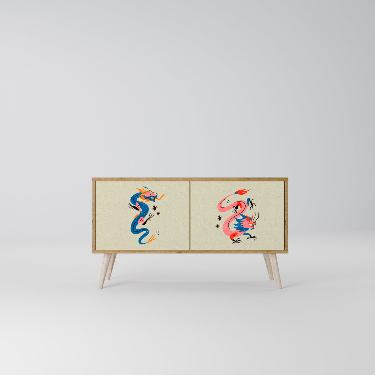 MYTHOLOGICAL CREATURES Compact 2-Door TV Cabinet