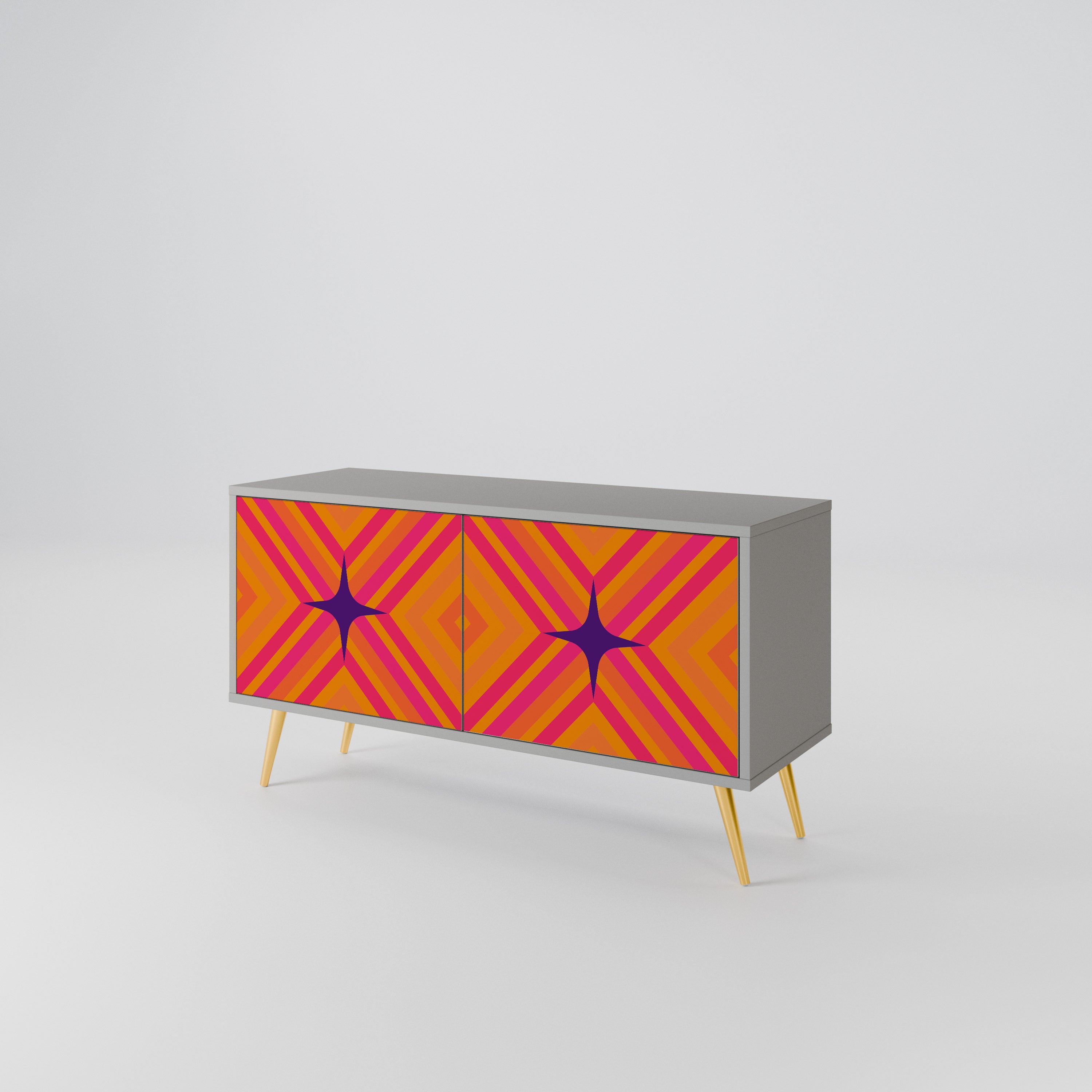GEOMETRIC BRILLIANCE Compact 2-Door TV Cabinet