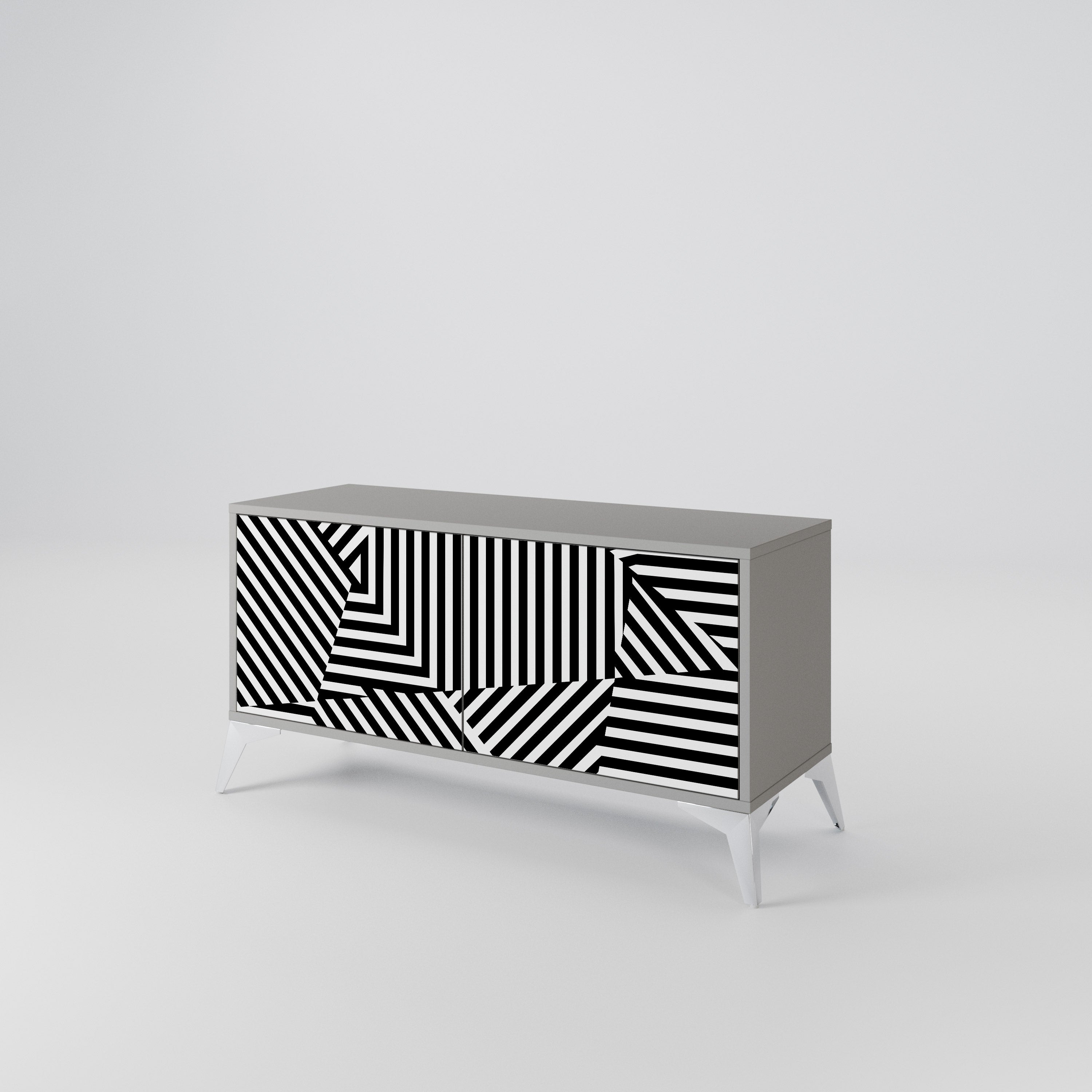 ILLUSIONARY LATTICE Compact 2-Door TV Cabinet