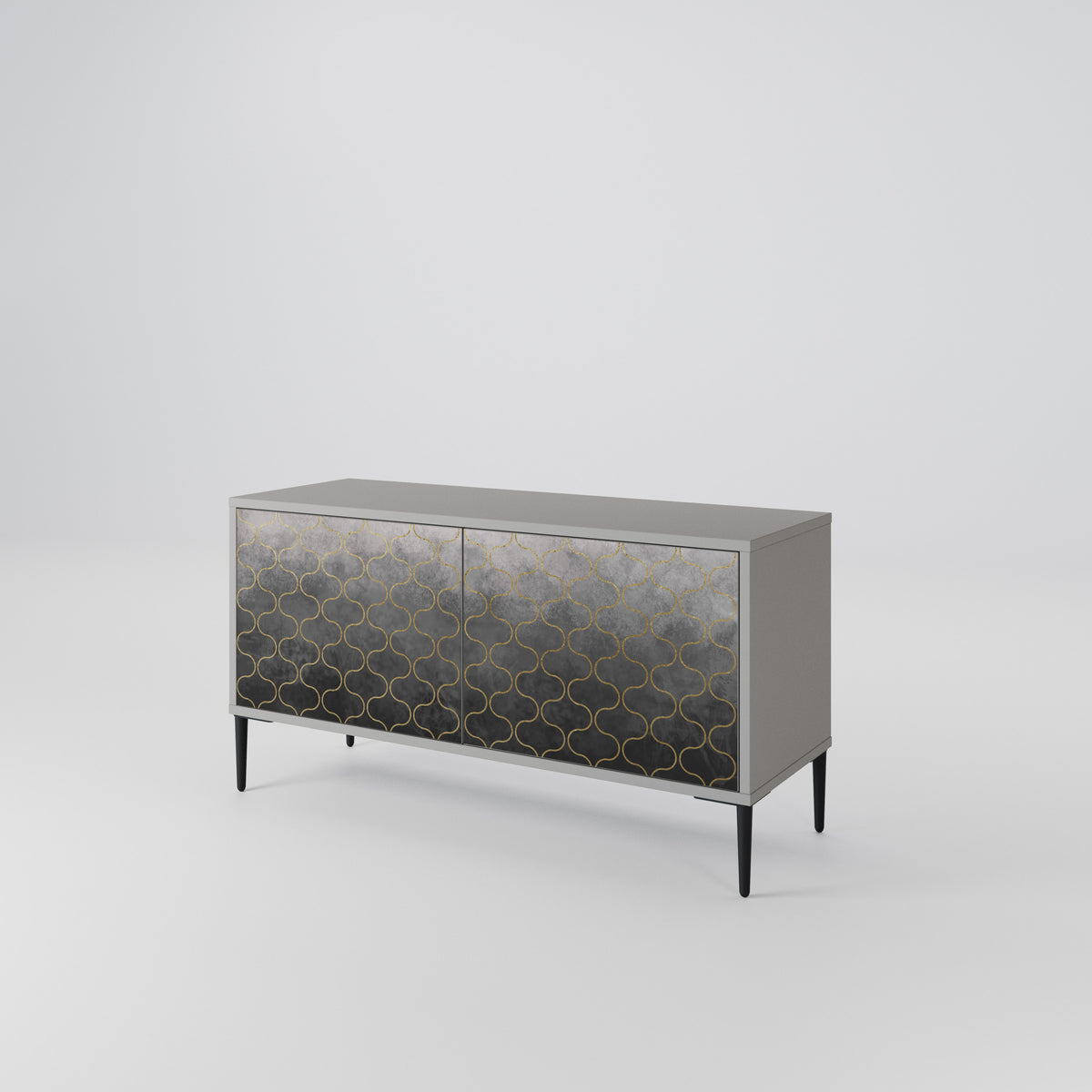 TESSELATED GRAYISH Compact 2-Door TV Cabinet