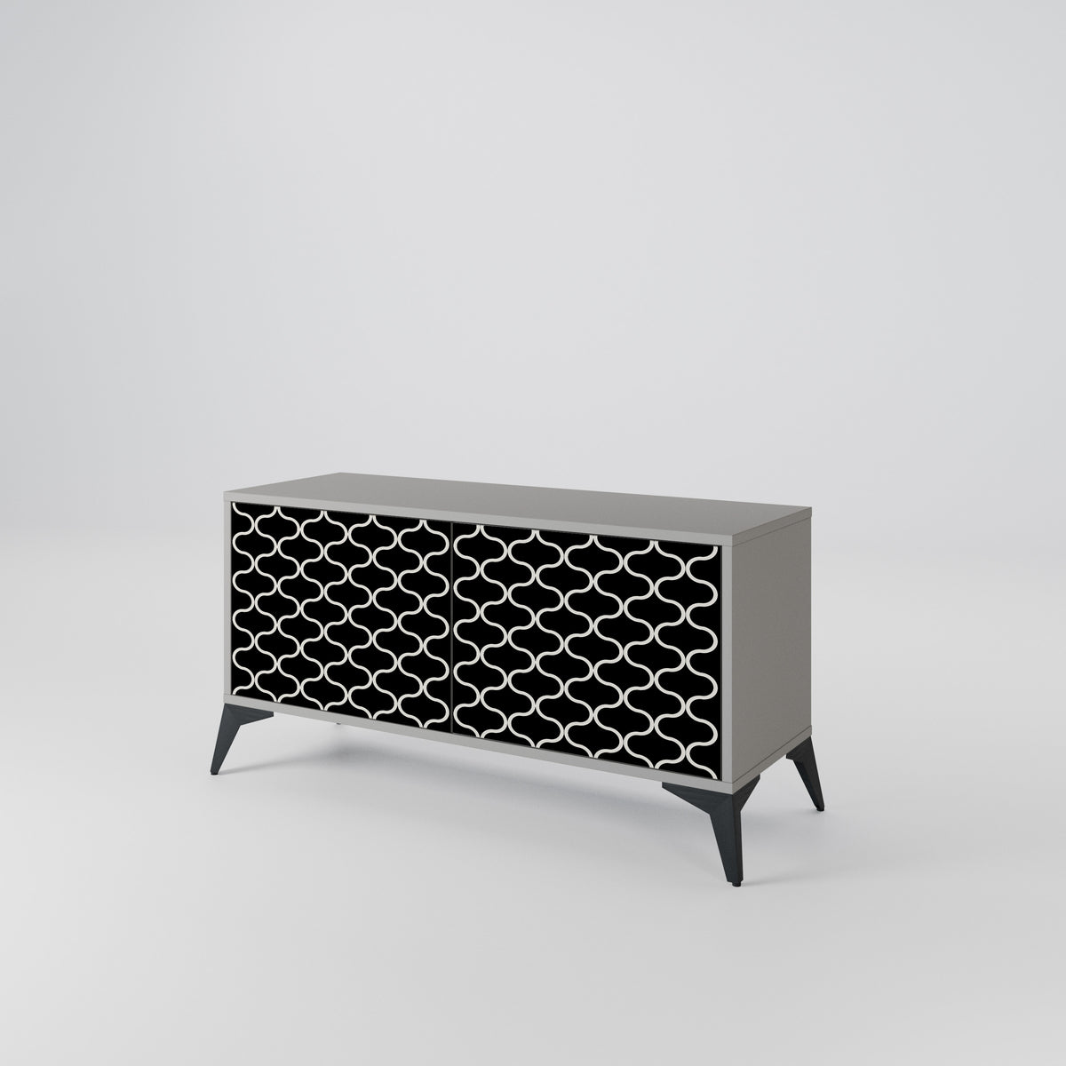TESSELATED BLACKNESS Compact 2-Door TV Cabinet