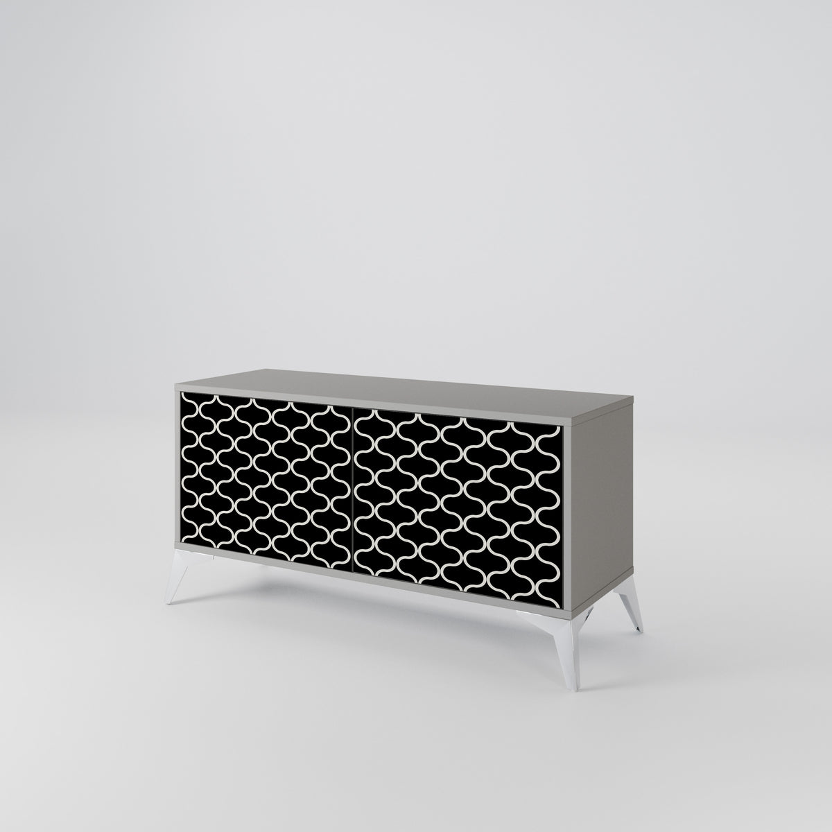 TESSELATED BLACKNESS Compact 2-Door TV Cabinet