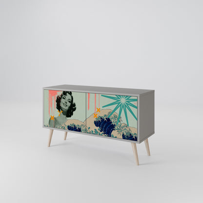 KANAGAWA BEAUTY Συμπαγές έπιπλο τηλεόρασης 2-θυρών