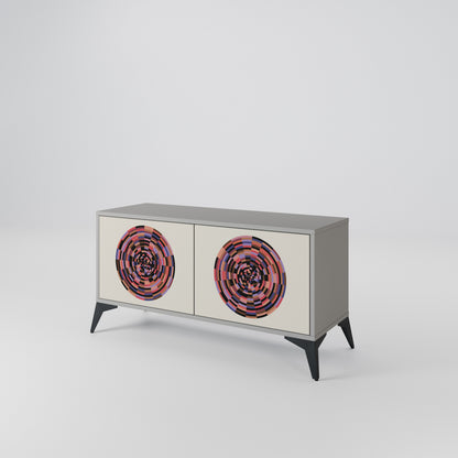 BROWN CIRCLES Συμπαγές έπιπλο τηλεόρασης 2-θυρών