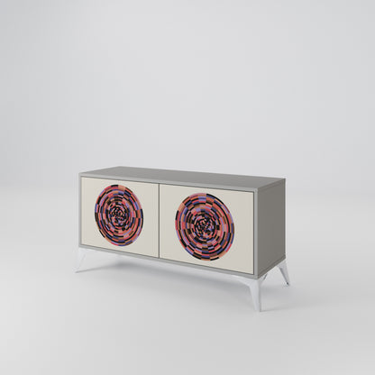 BROWN CIRCLES Συμπαγές έπιπλο τηλεόρασης 2-θυρών