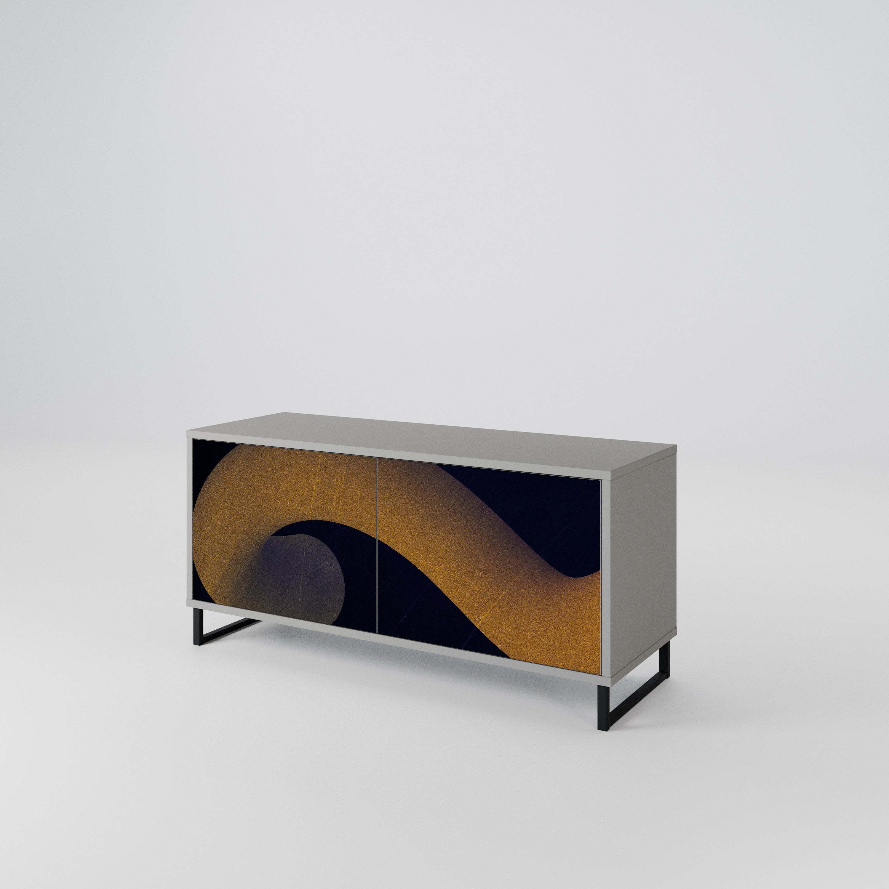 HOLLOW TIME Compact 2-Door TV Cabinet