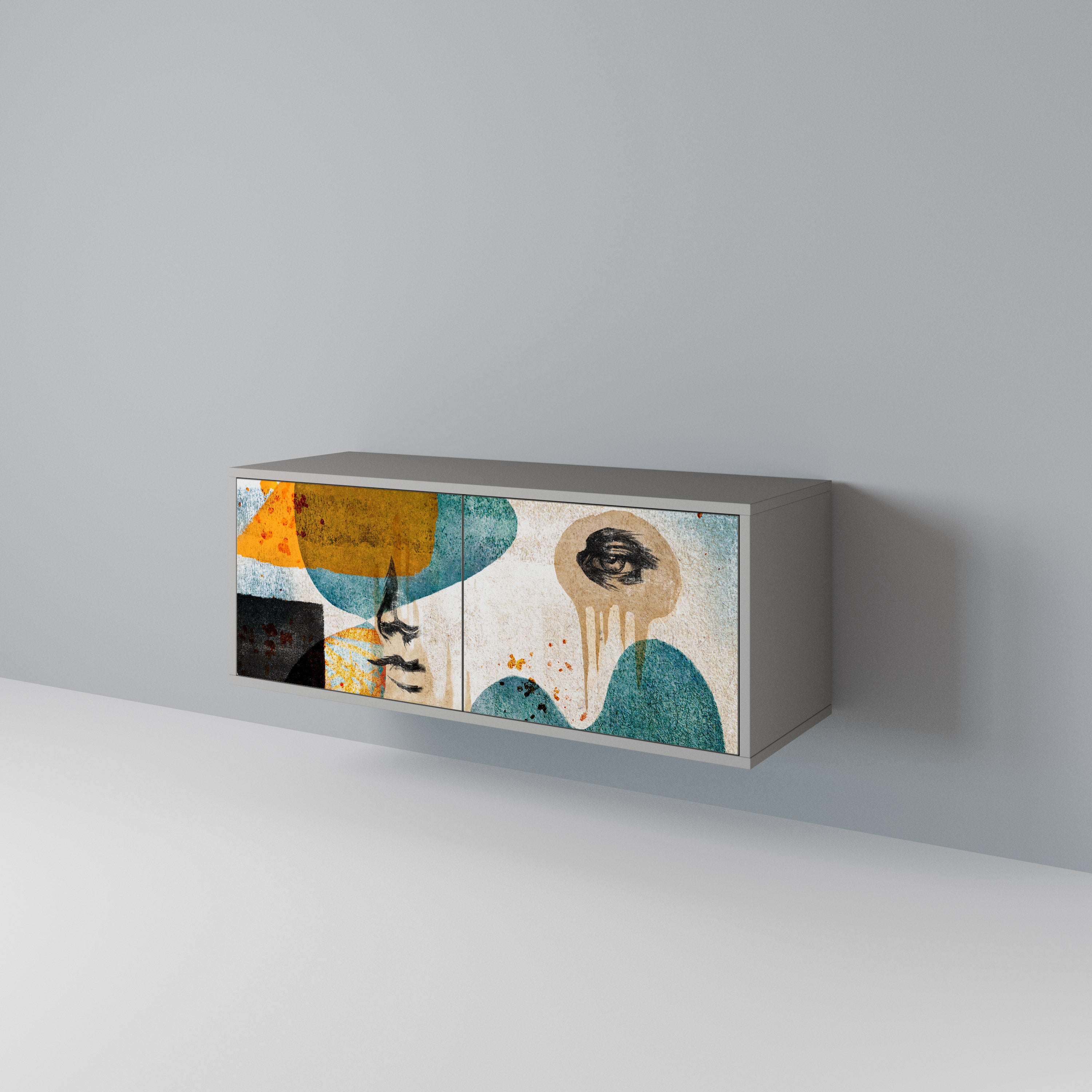 ABSTRACT FACES Συμπαγές έπιπλο τηλεόρασης 2-θυρών