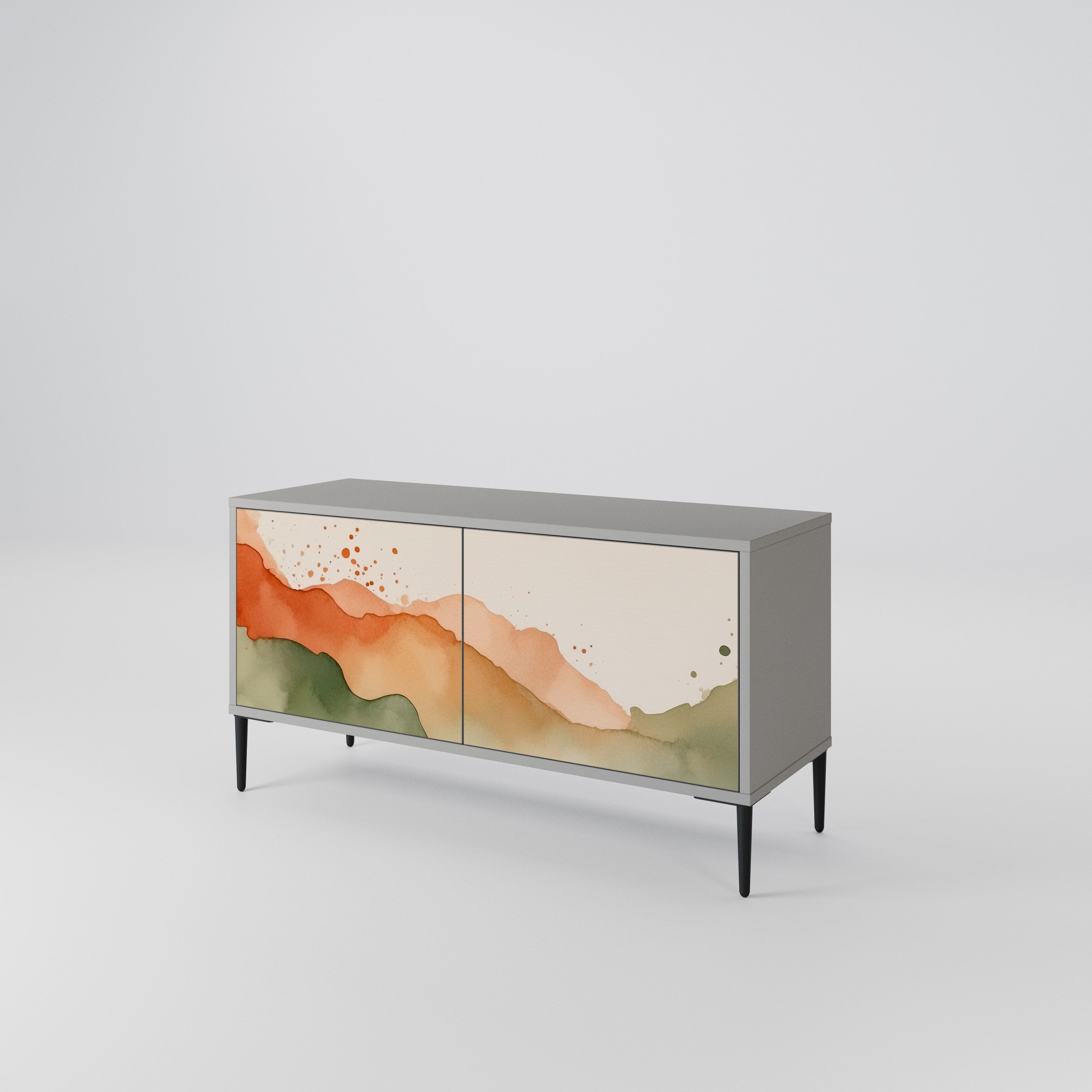 WATERCOLOUR PEAKS Compact 2-Door TV Cabinet