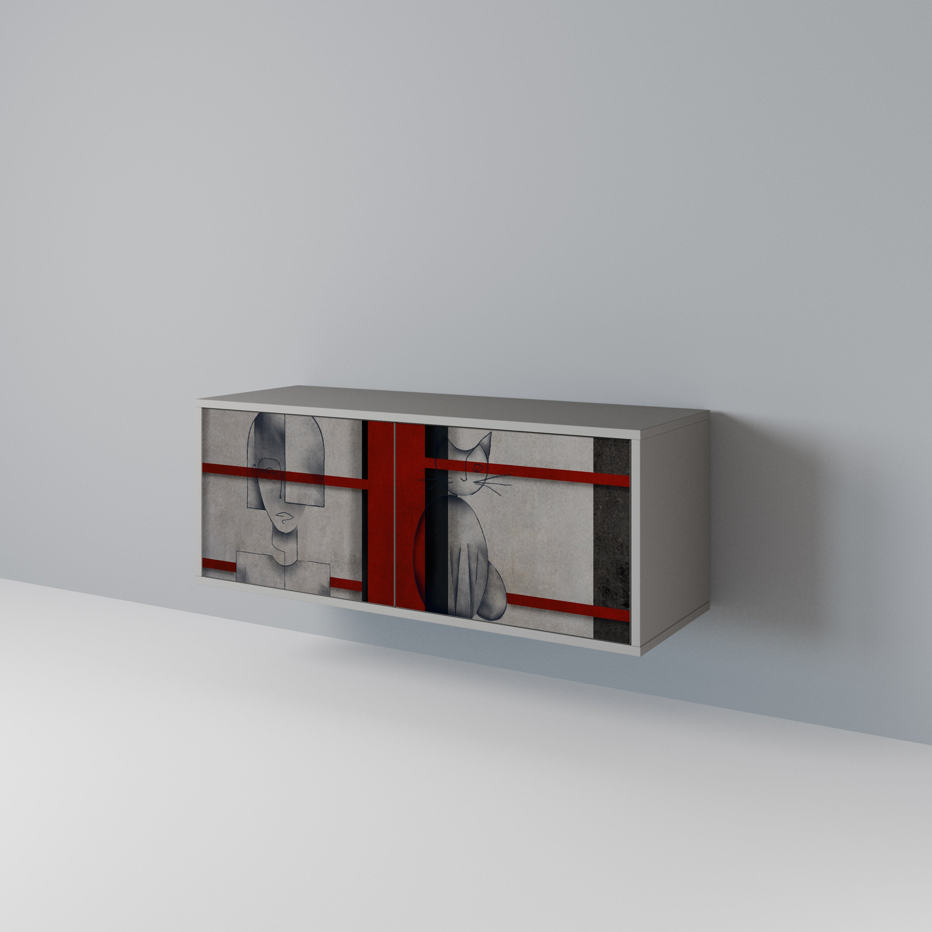 GRAY FIGURES Συμπαγές έπιπλο τηλεόρασης 2-θυρών