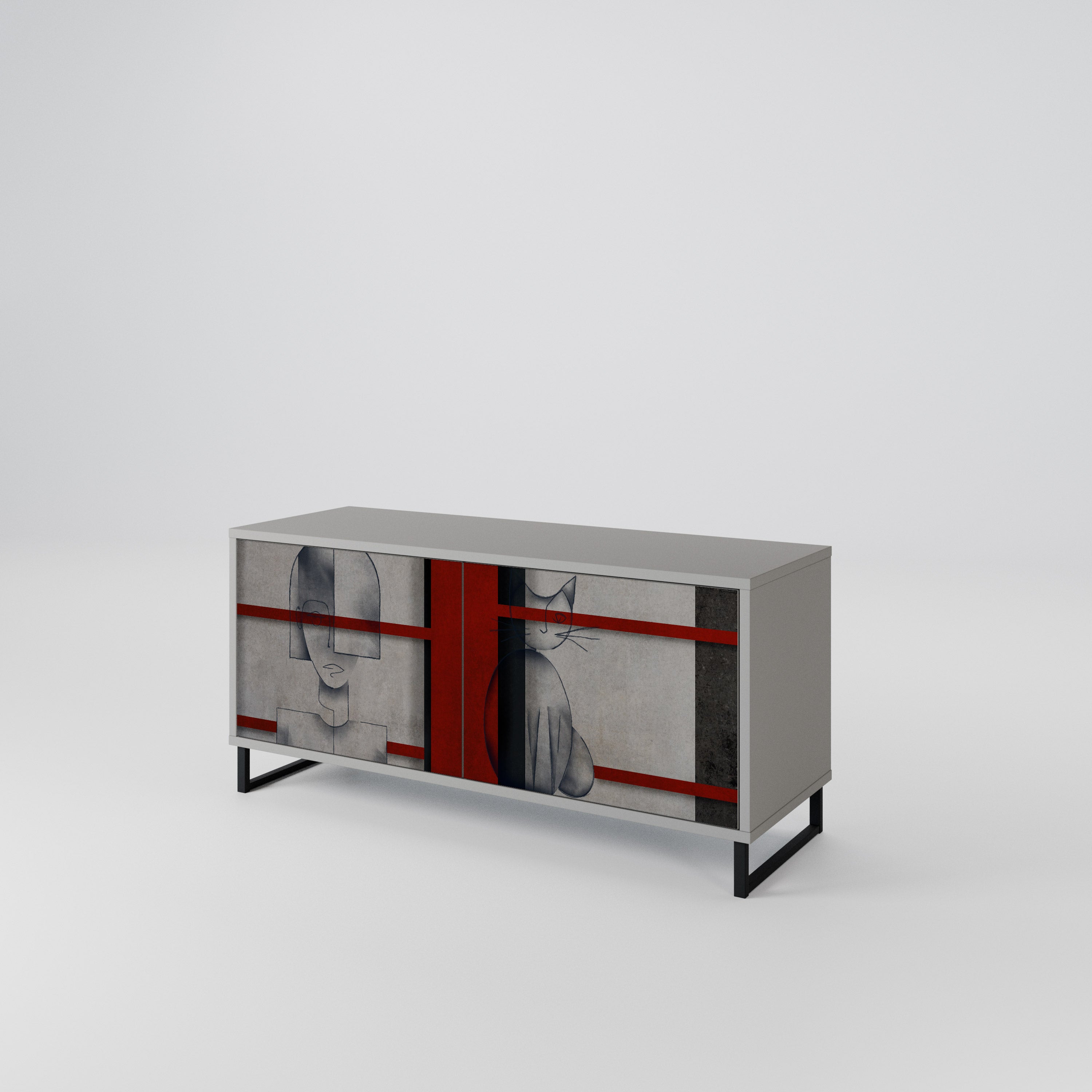 GRAY FIGURES Συμπαγές έπιπλο τηλεόρασης 2-θυρών