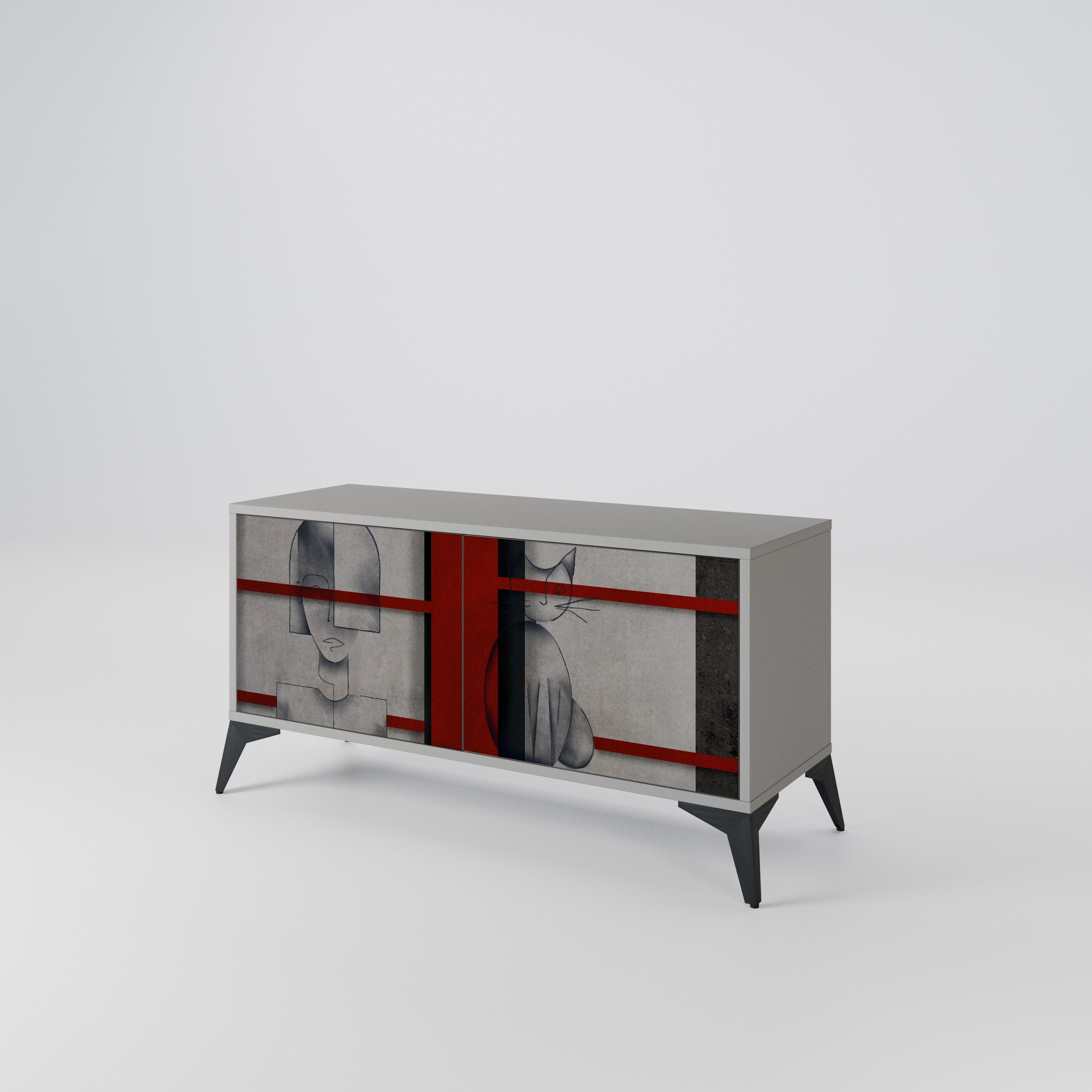 GRAY FIGURES Συμπαγές έπιπλο τηλεόρασης 2-θυρών