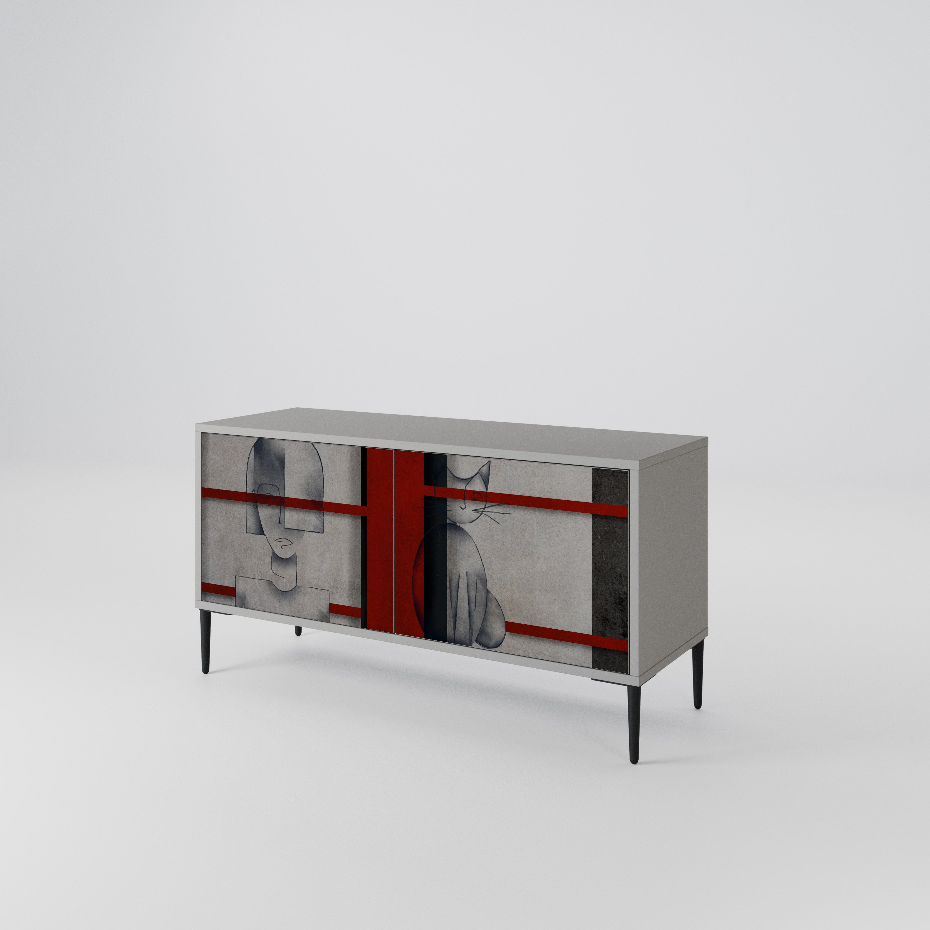 GRAY FIGURES Συμπαγές έπιπλο τηλεόρασης 2-θυρών