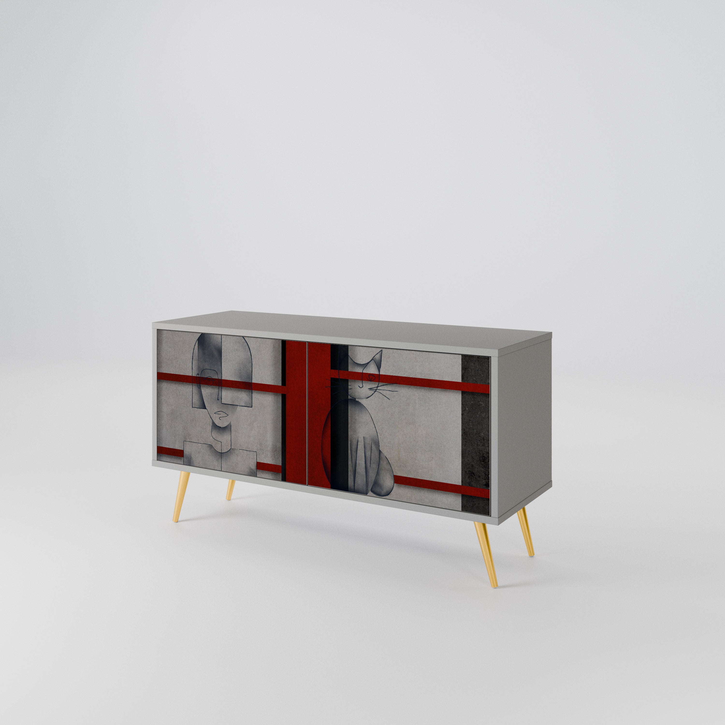 GRAY FIGURES Συμπαγές έπιπλο τηλεόρασης 2-θυρών