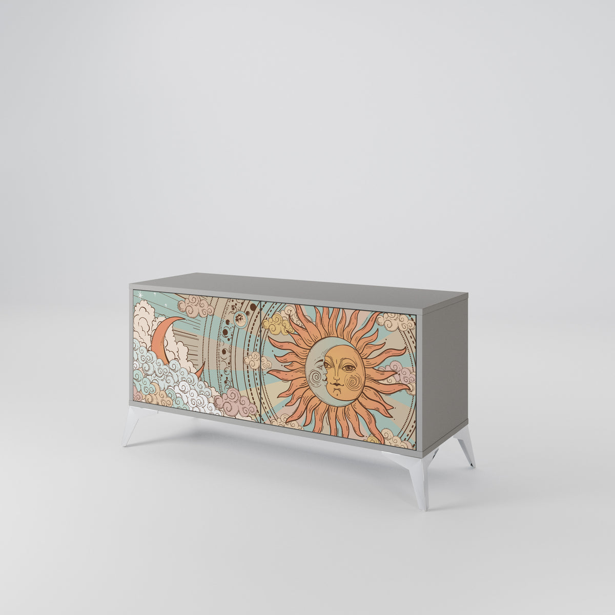 MYSTICAL STRUCTURE Compact 2-Door TV Cabinet