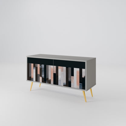 COLLAGE OF RECTANGLES Συμπαγές έπιπλο τηλεόρασης 2-θυρών