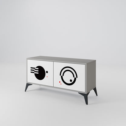 BLACK AND WHITE COMBINATION Συμπαγές έπιπλο τηλεόρασης 2-θυρών