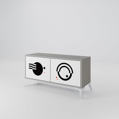 BLACK AND WHITE COMBINATION Συμπαγές έπιπλο τηλεόρασης 2-θυρών