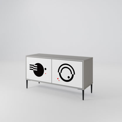 BLACK AND WHITE COMBINATION Συμπαγές έπιπλο τηλεόρασης 2-θυρών