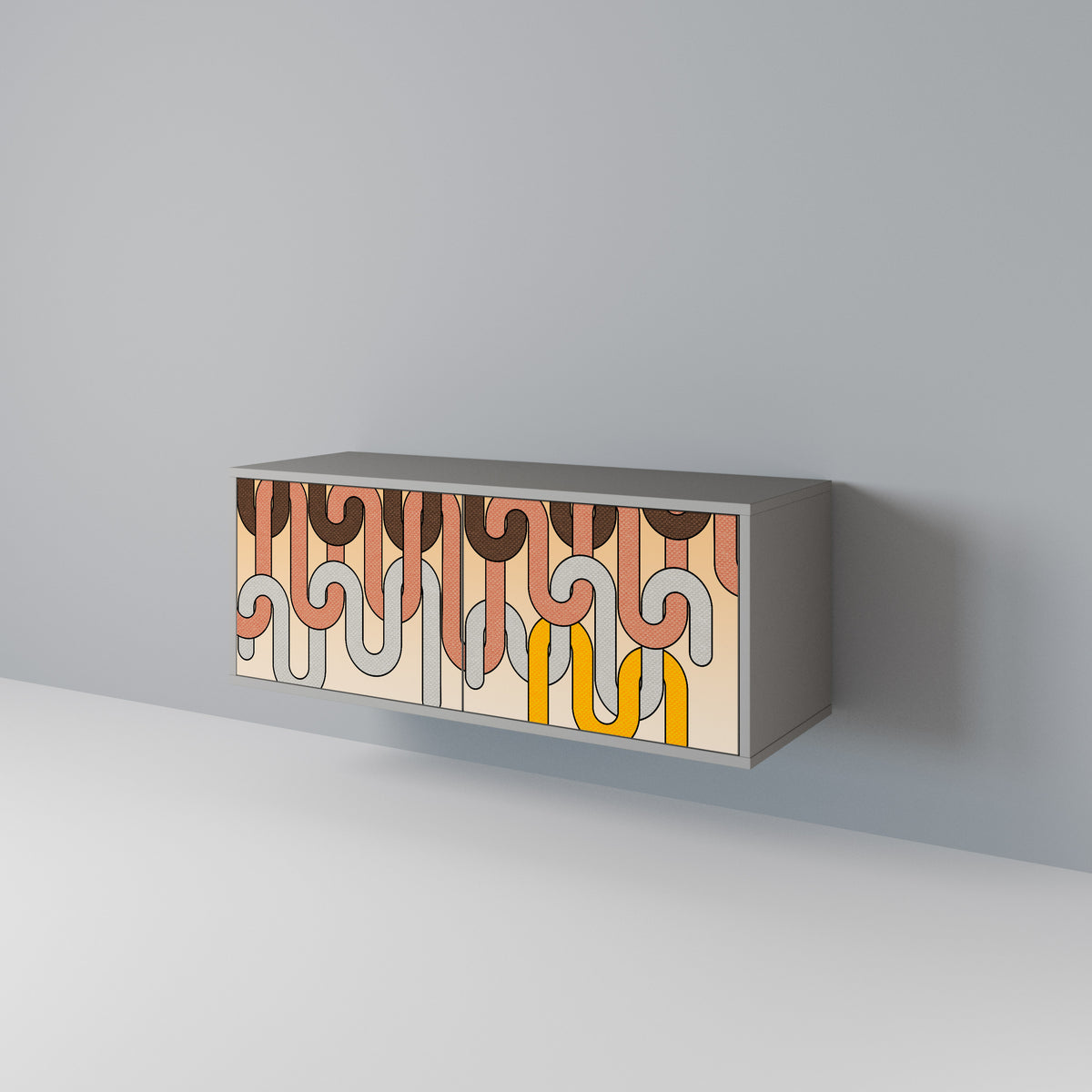 COLORFUL STRINGS Compact 2-Door TV Cabinet