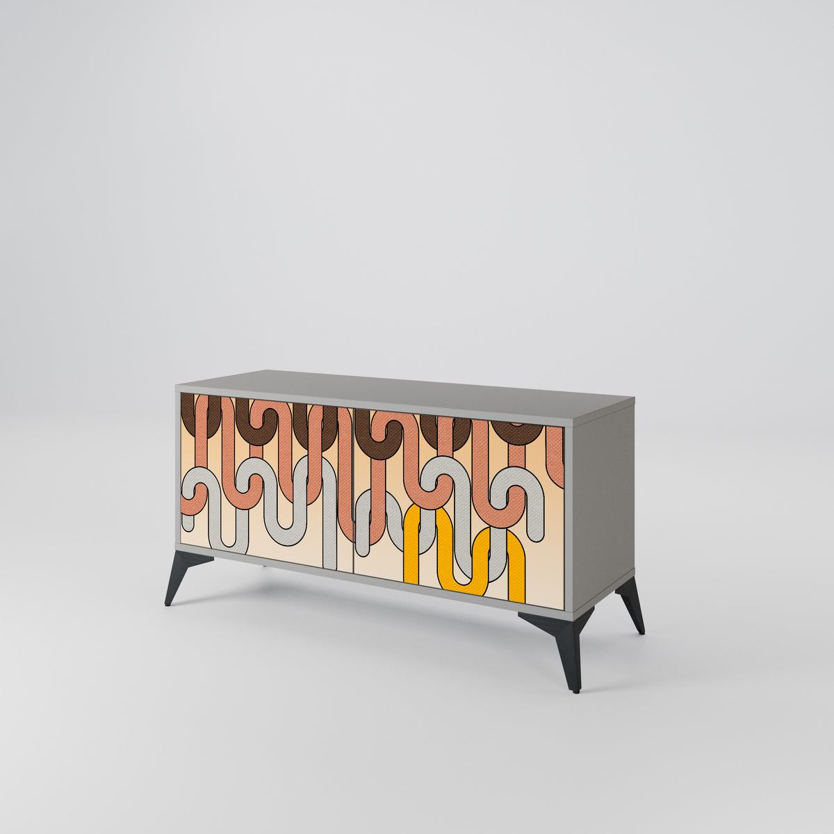 COLORFUL STRINGS Compact 2-Door TV Cabinet