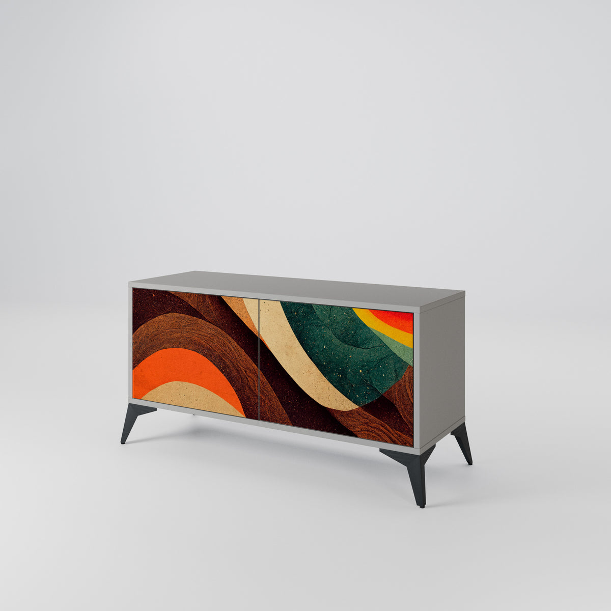 COLORFUL STRANDS Compact 2-Door TV Cabinet