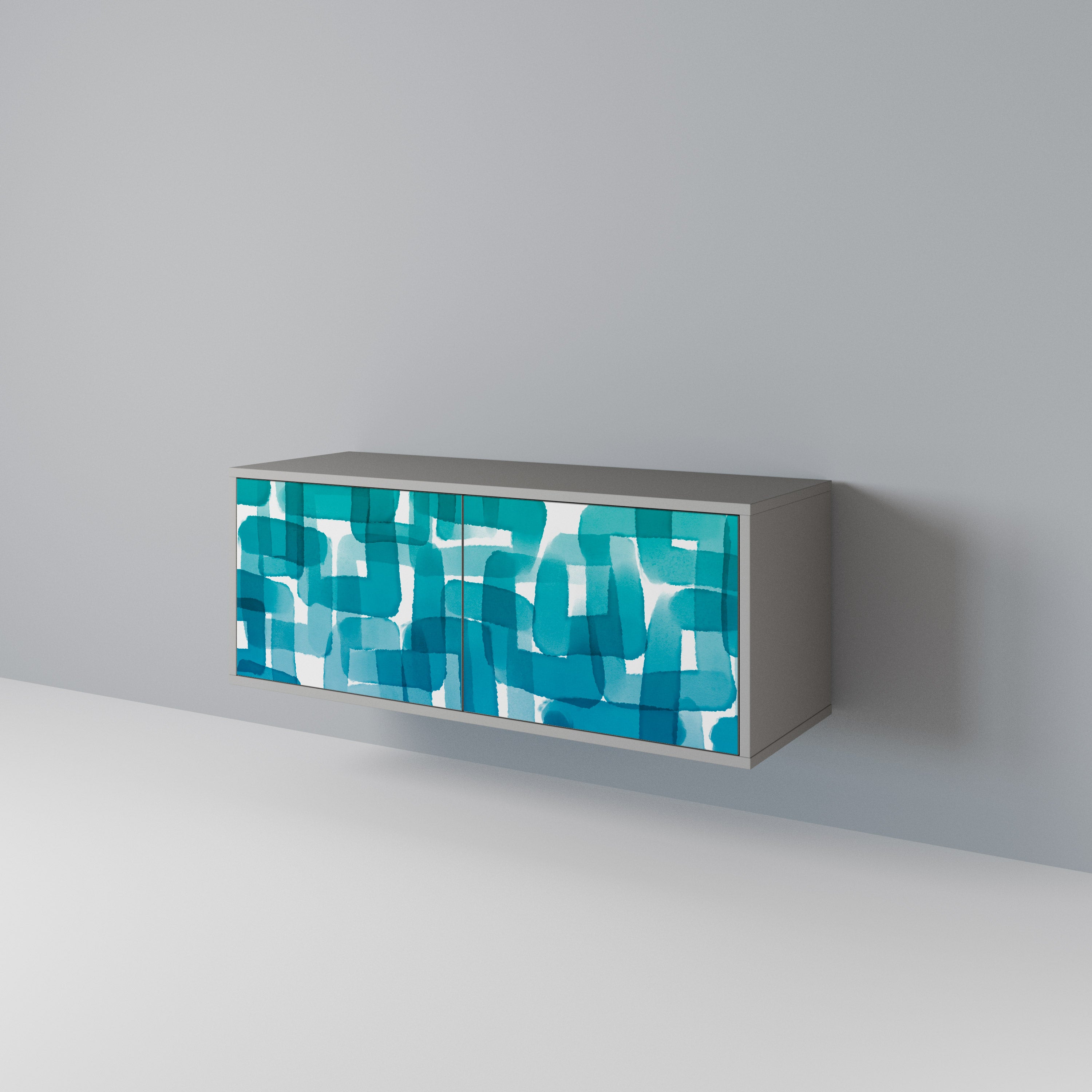 TURQUOISE RECTANGLES Συμπαγές έπιπλο τηλεόρασης 2-θυρών