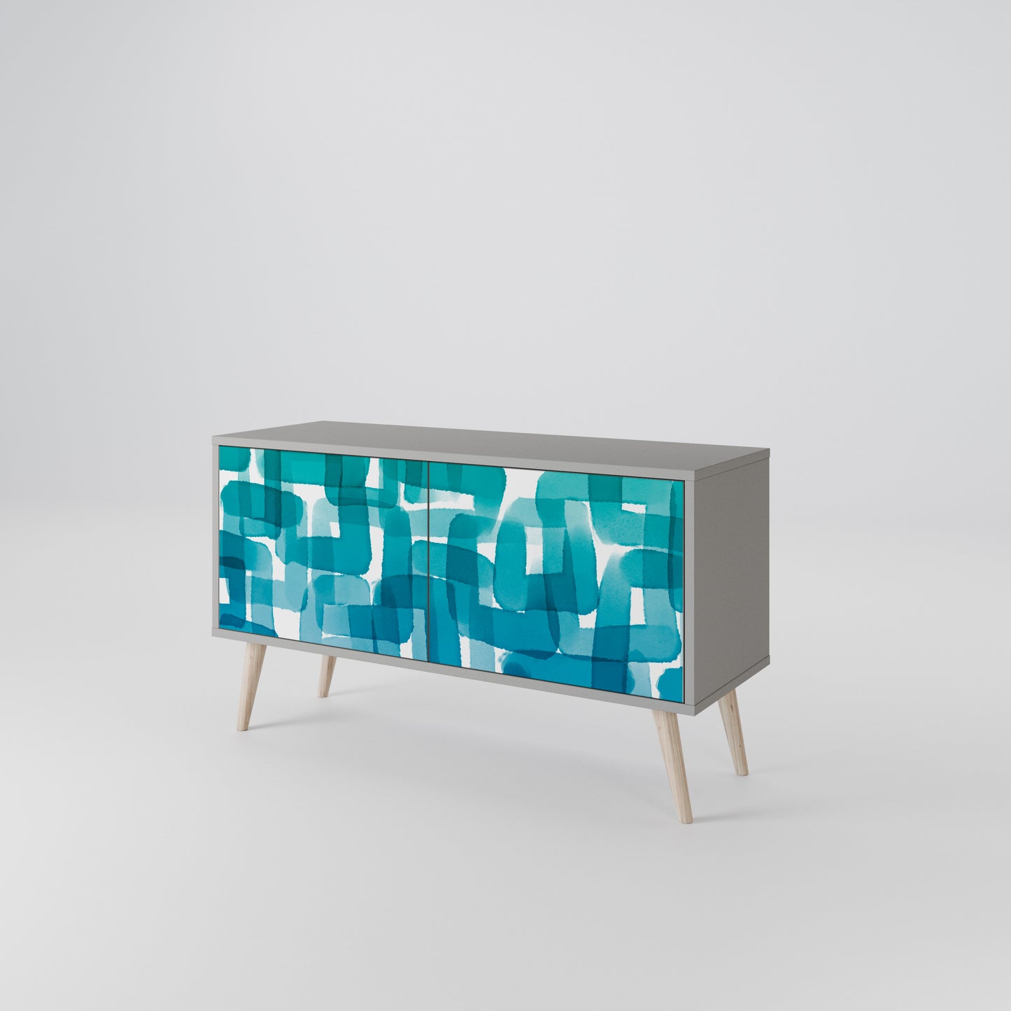 TURQUOISE RECTANGLES Συμπαγές έπιπλο τηλεόρασης 2-θυρών