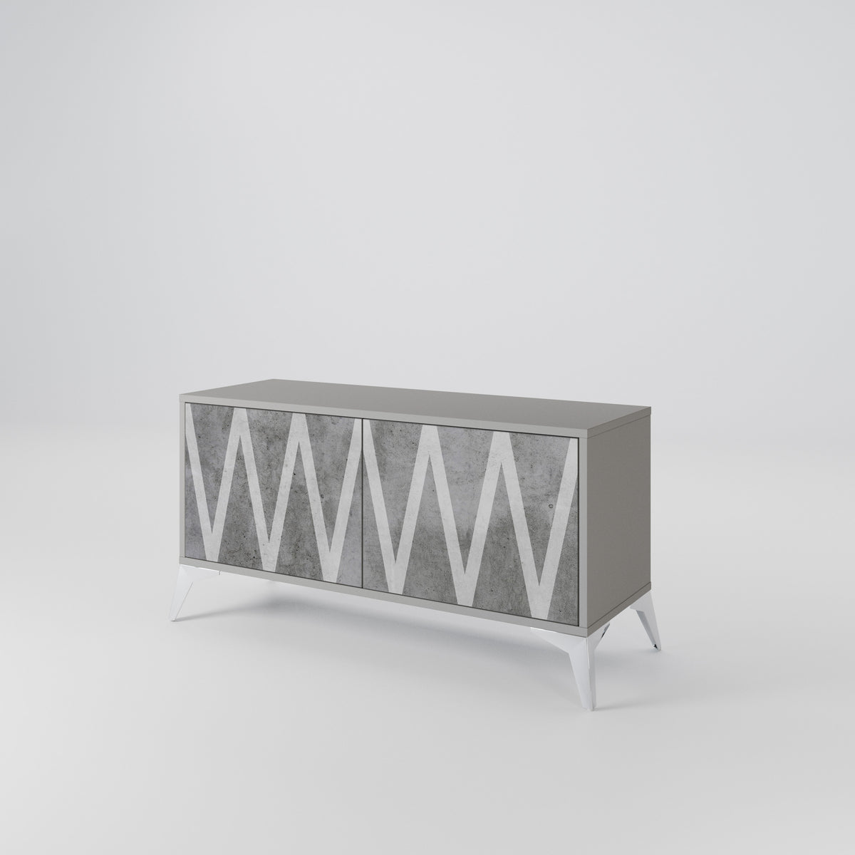 SOLID ZIG ZAG Compact 2-Door TV Cabinet