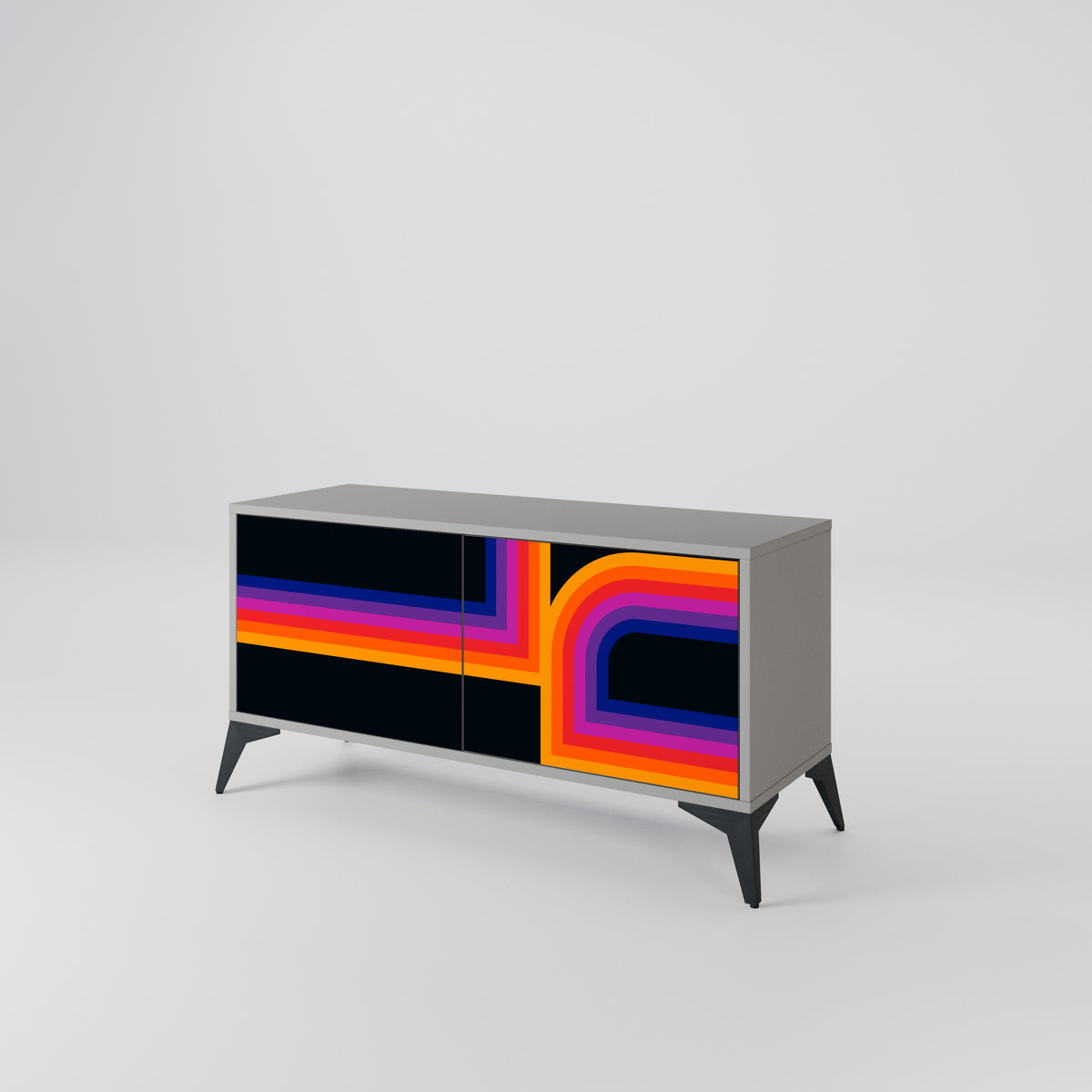 BLINDED BY THE LIGHTS Compact 2-Door TV Cabinet