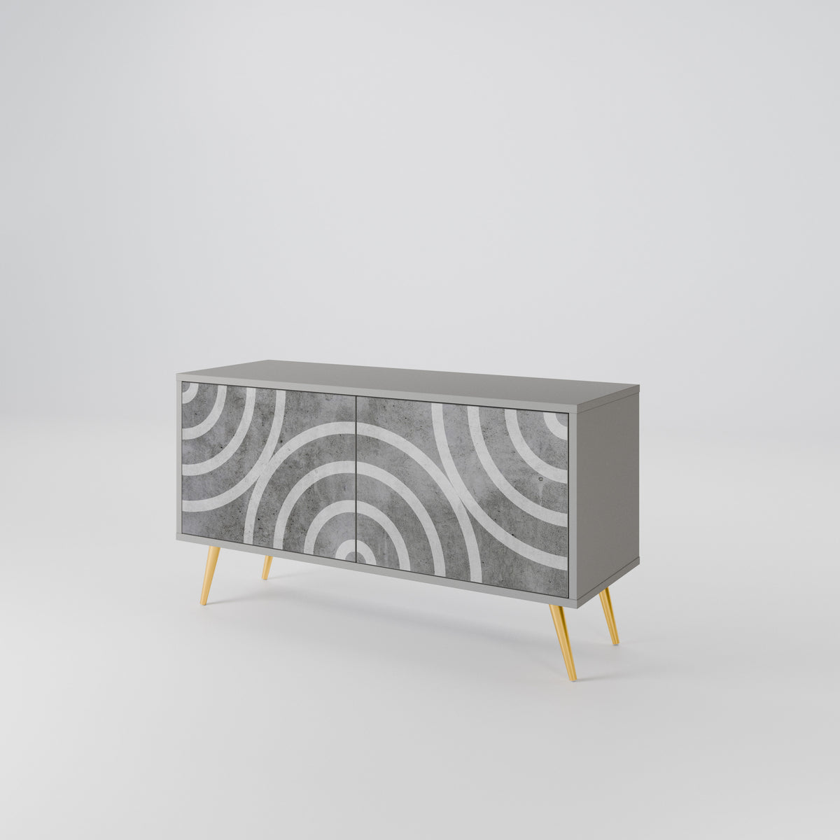 CIRCLE CONCRETE Compact 2-Door TV Cabinet