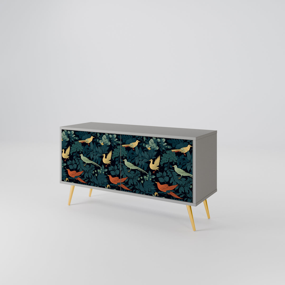 FOWL ORNAMENT Compact 2-Door TV Cabinet