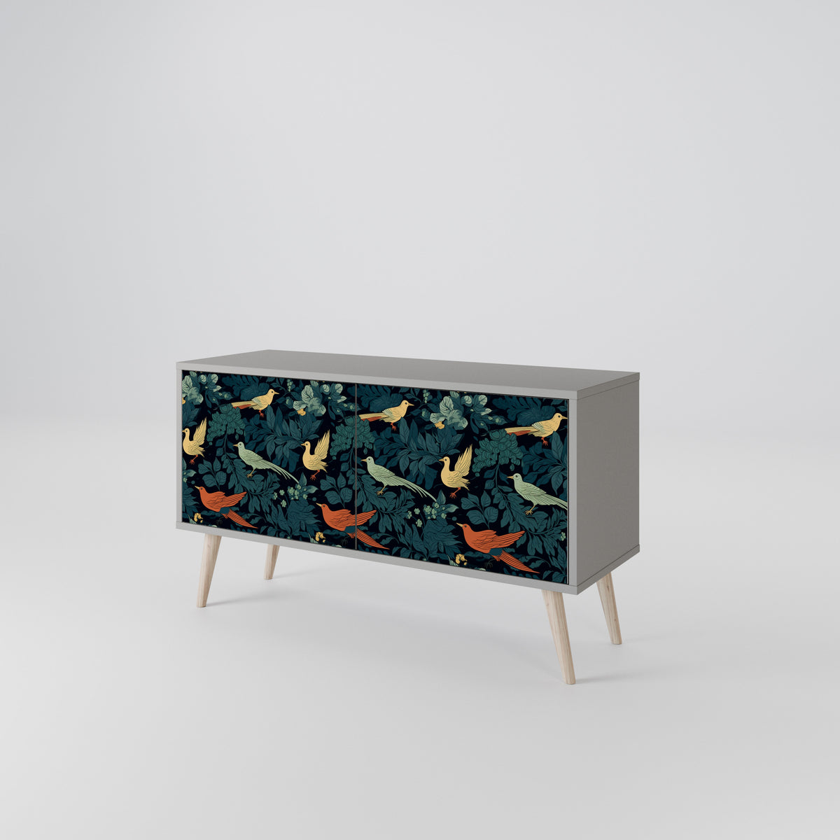 FOWL ORNAMENT Compact 2-Door TV Cabinet