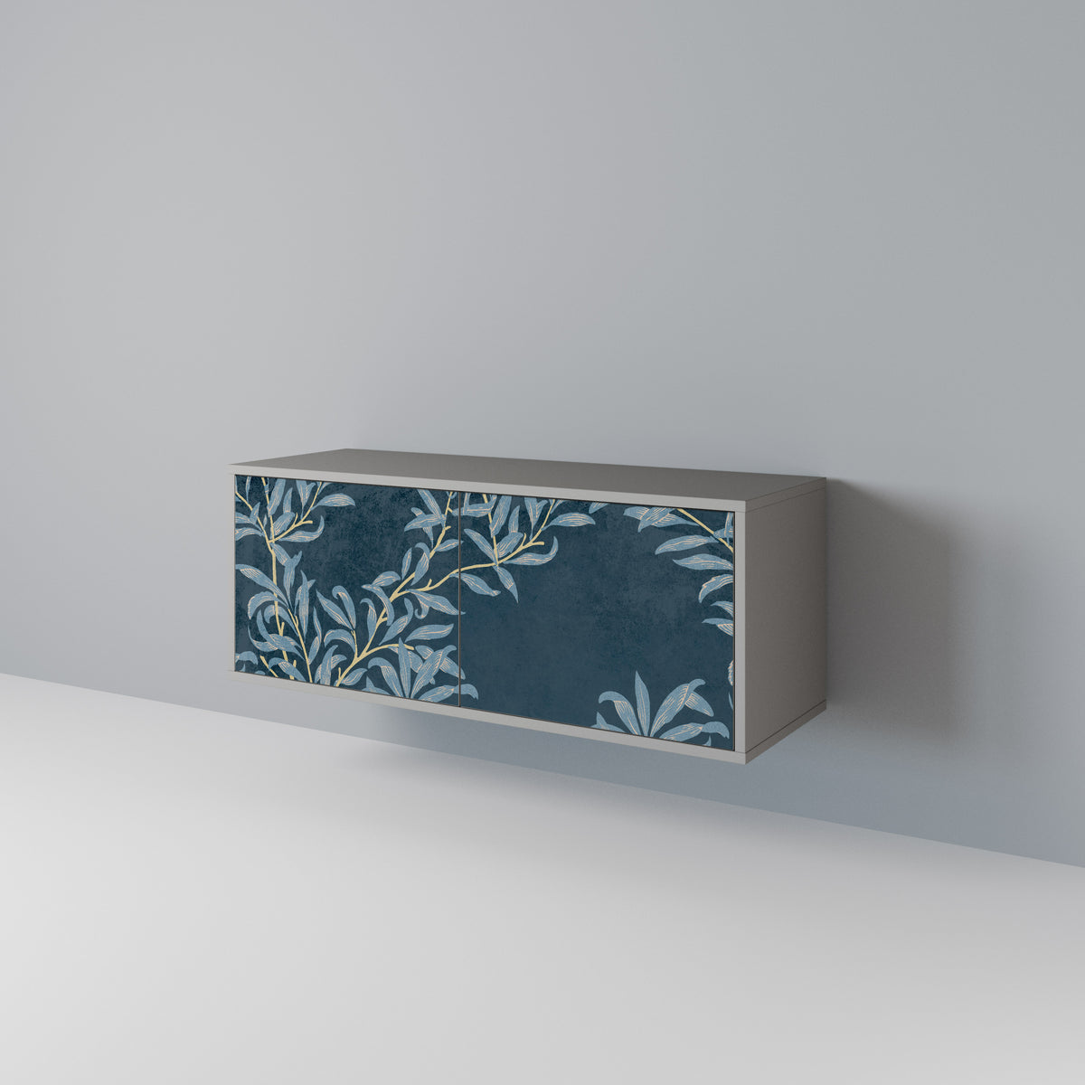 BLUE LEAVES Compact 2-Door TV Cabinet