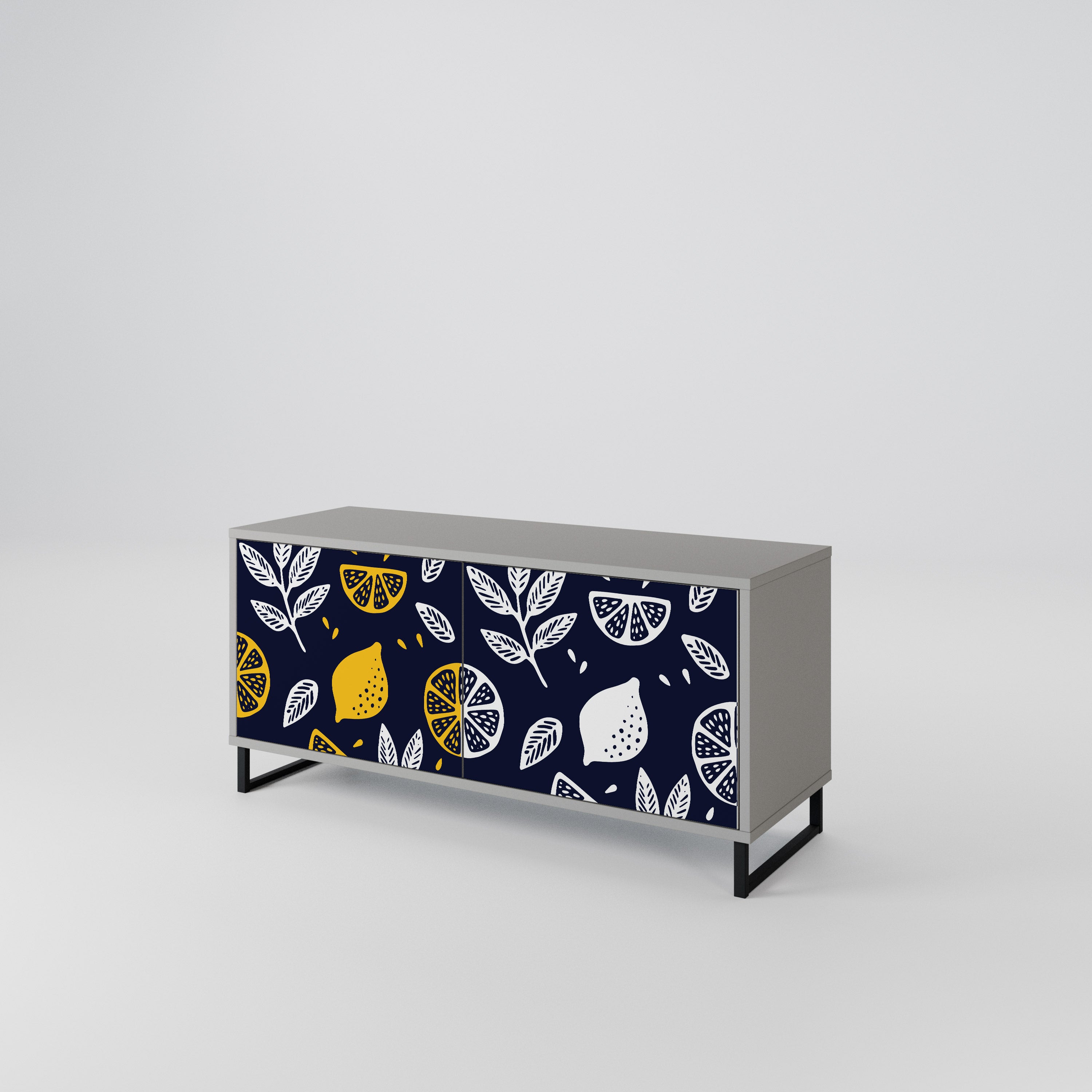 CITRUS BLACK AND WHITE Συμπαγές έπιπλο τηλεόρασης 2-θυρών