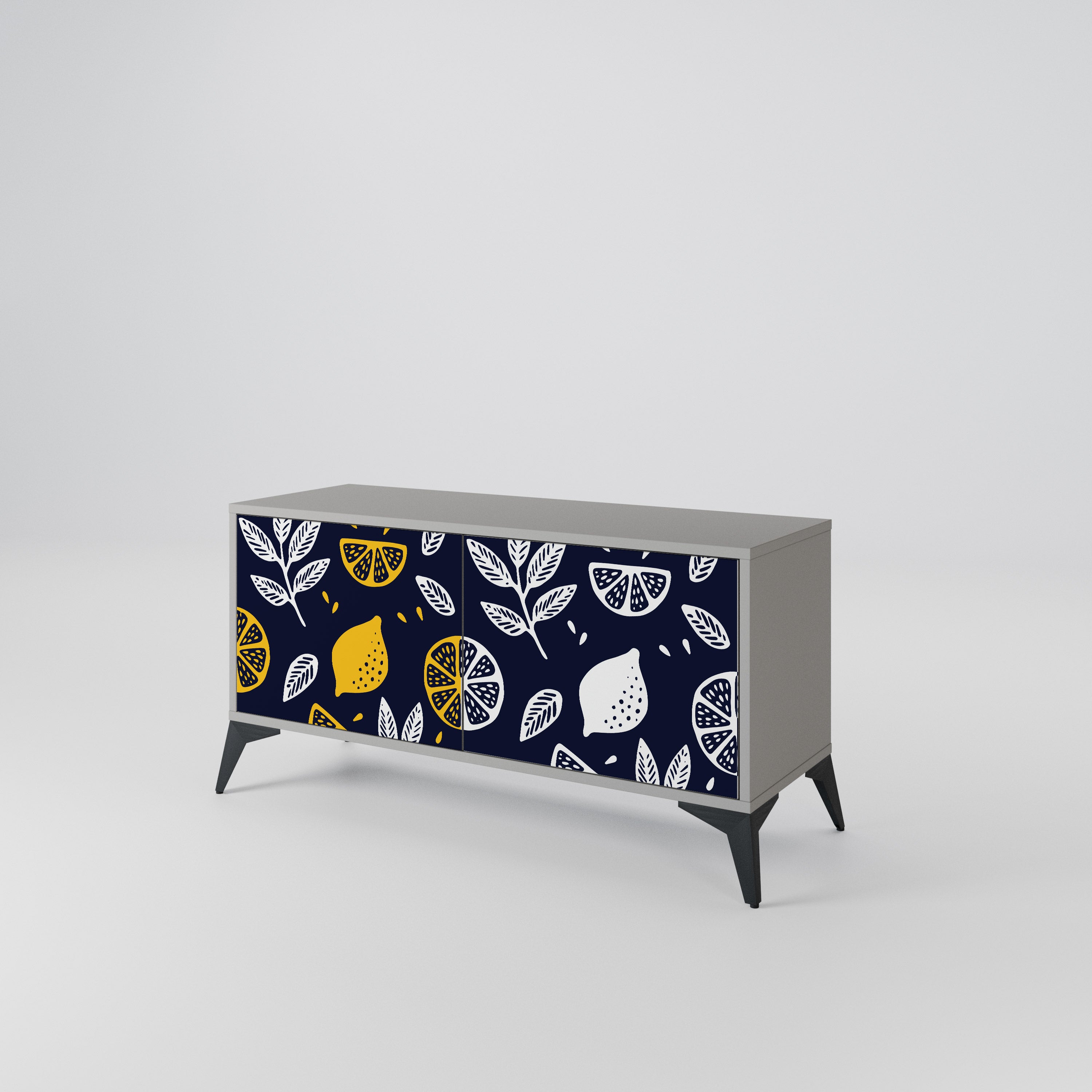 CITRUS BLACK AND WHITE Συμπαγές έπιπλο τηλεόρασης 2-θυρών