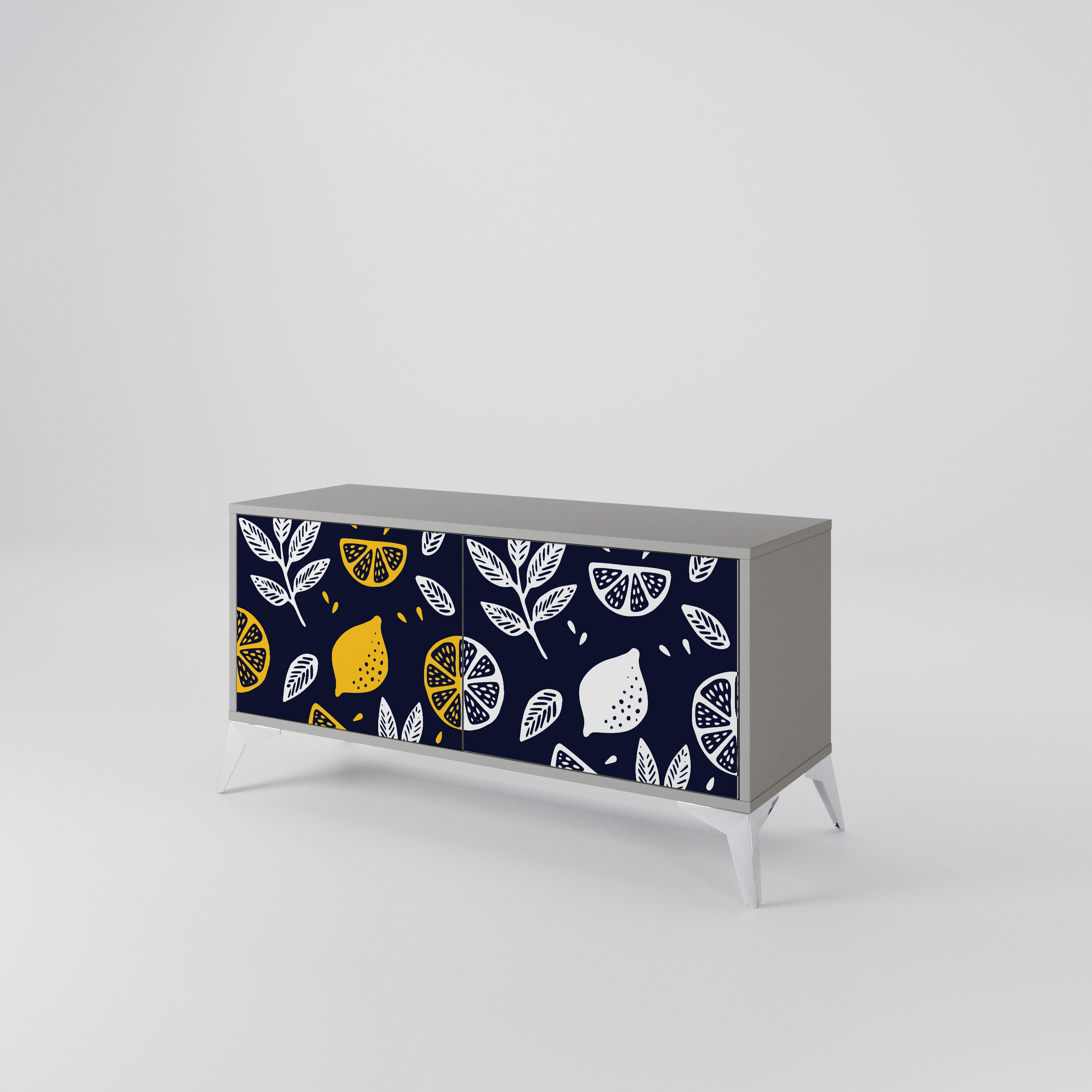 CITRUS BLACK AND WHITE Συμπαγές έπιπλο τηλεόρασης 2-θυρών