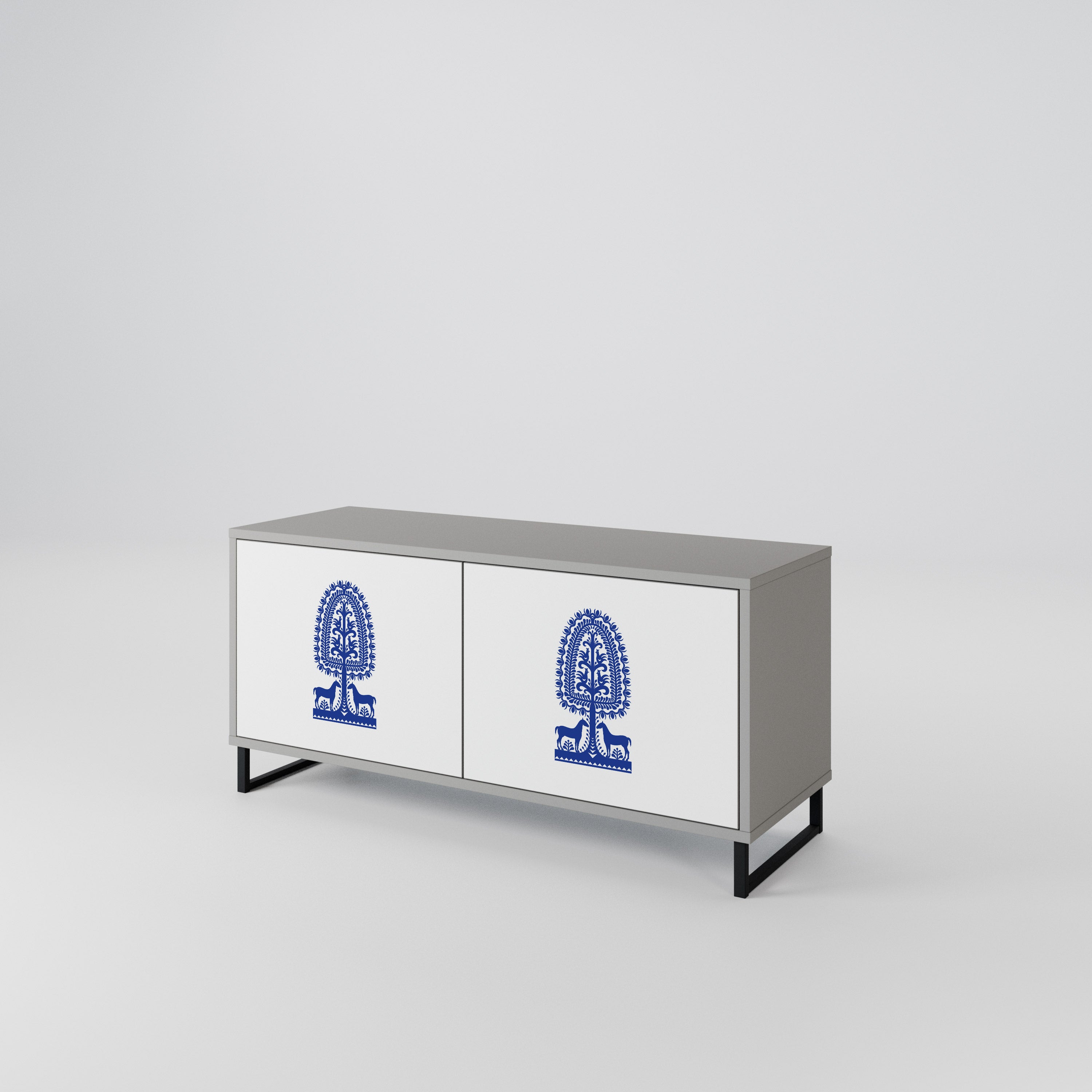 POLISH FOLK ART Συμπαγές έπιπλο τηλεόρασης 2-θυρών